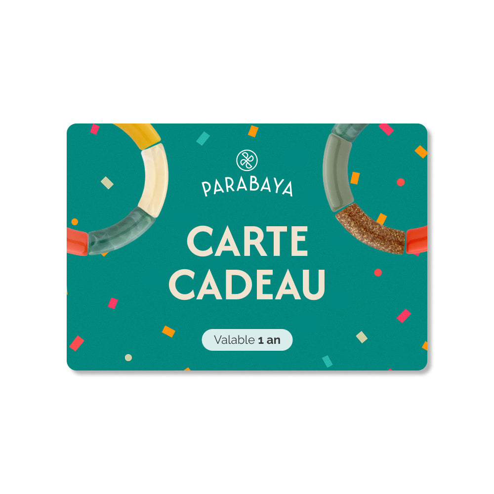 Carte cadeau Parabaya bracelets et boucles d'oreilles valable 1 an