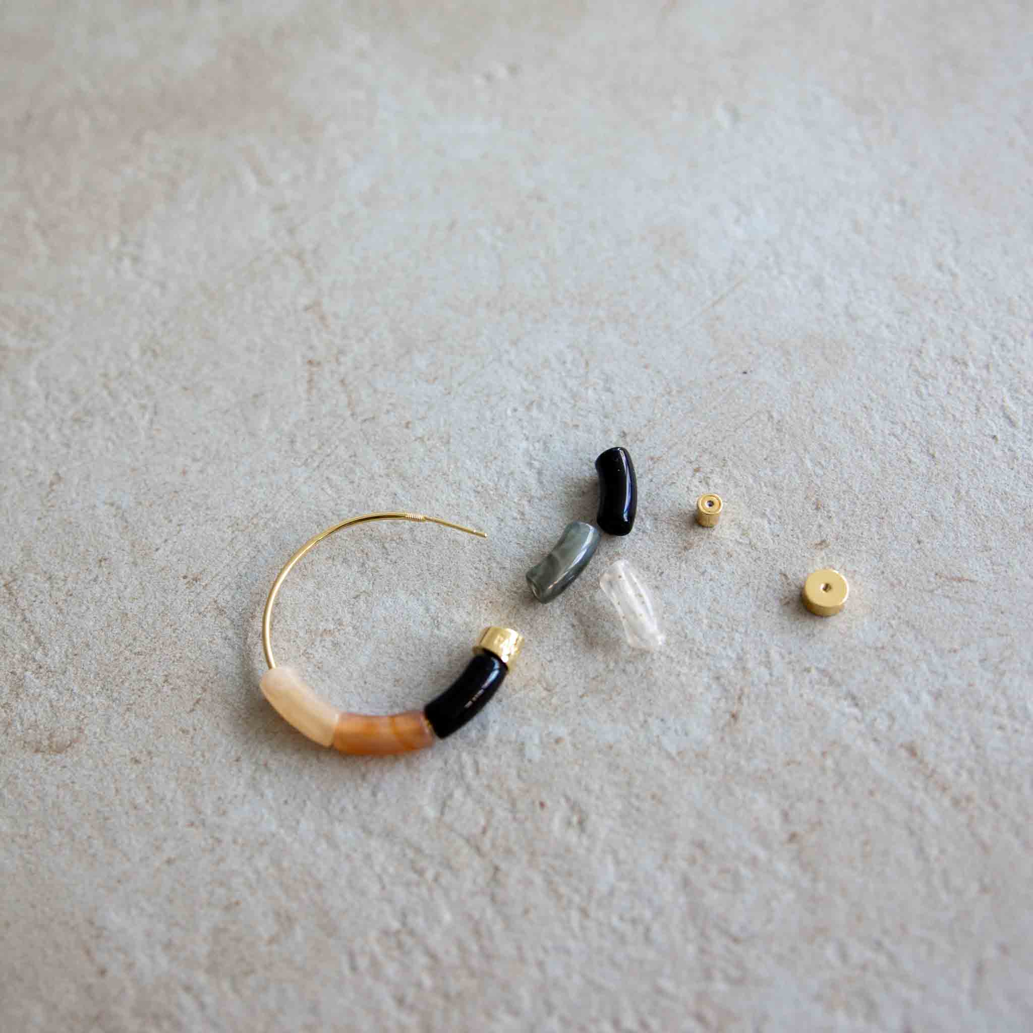 Boucles d'oreilles Bola - BLACK NIGHT Parabaya