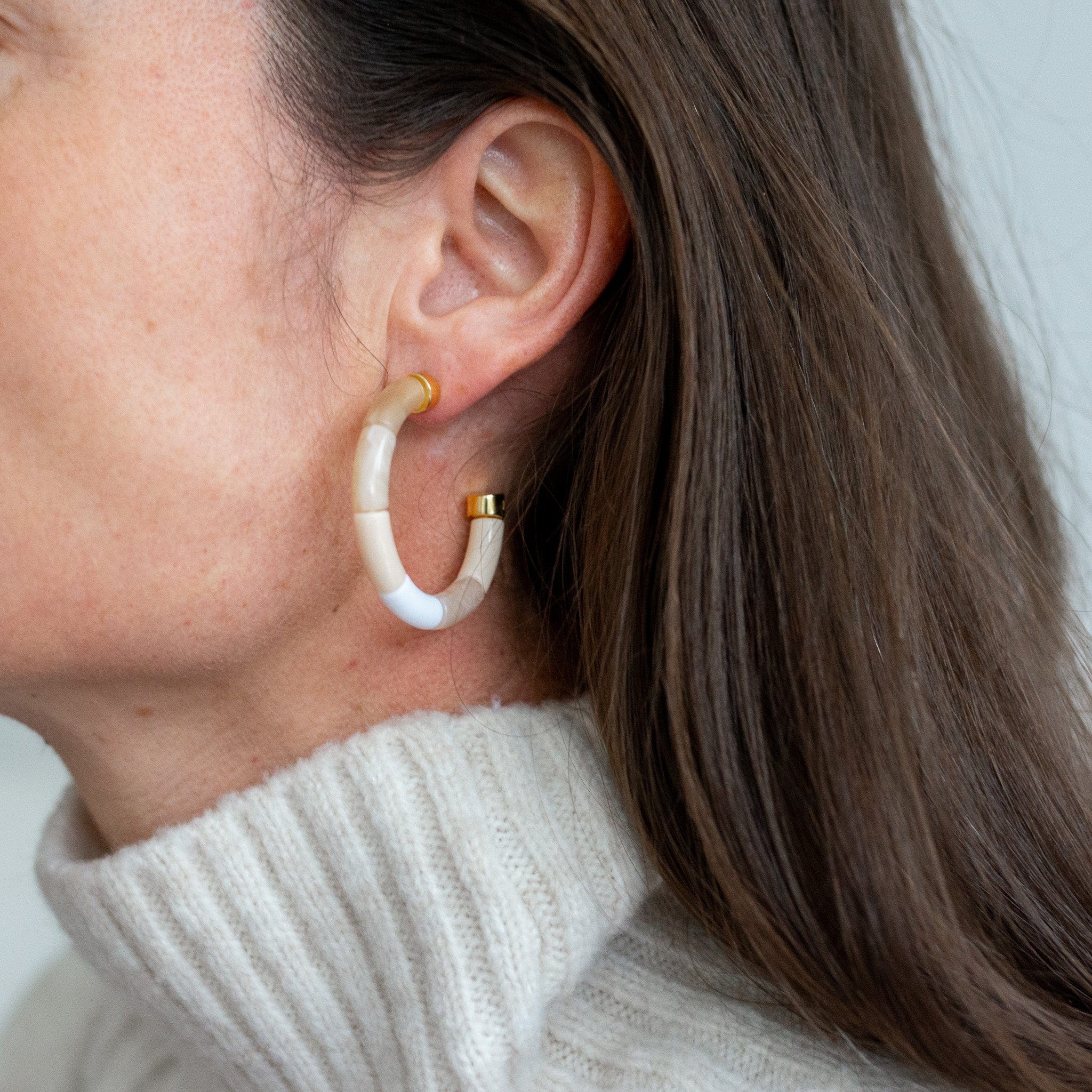 Boucles d'oreilles Bola Creme Parabaya