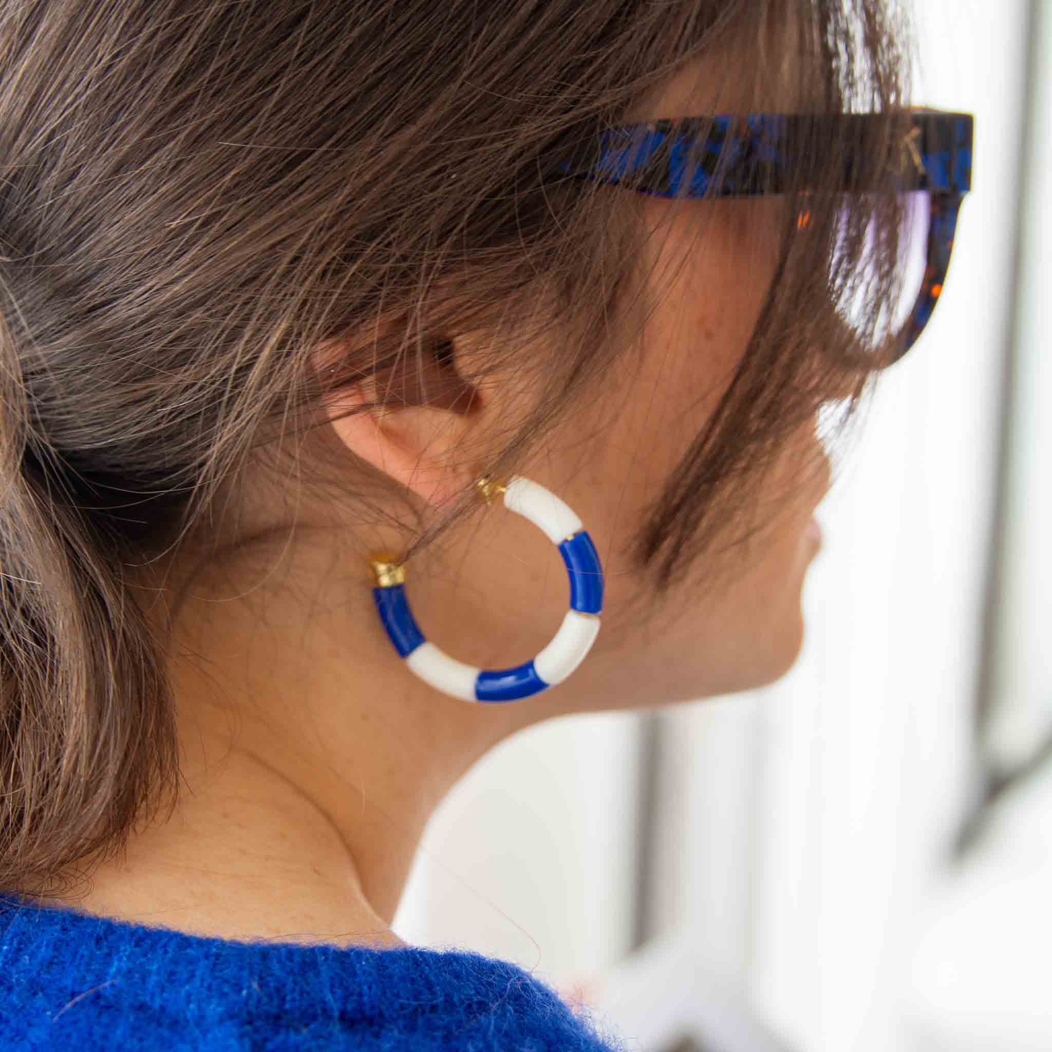 Boucles d'oreilles Bola Riviera Cobalt Parabaya