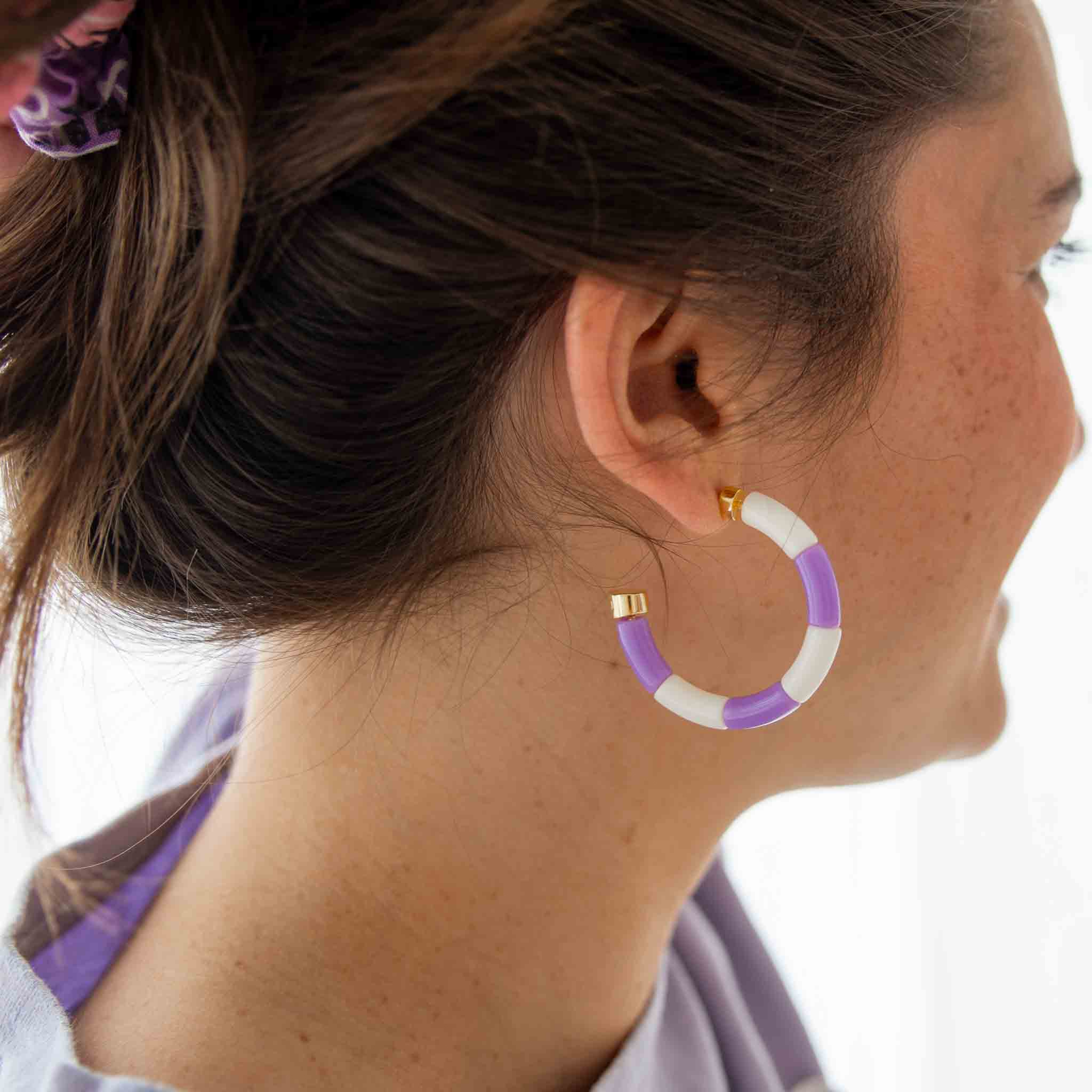 Boucles d'oreilles Bola Riviera Lila Parabaya