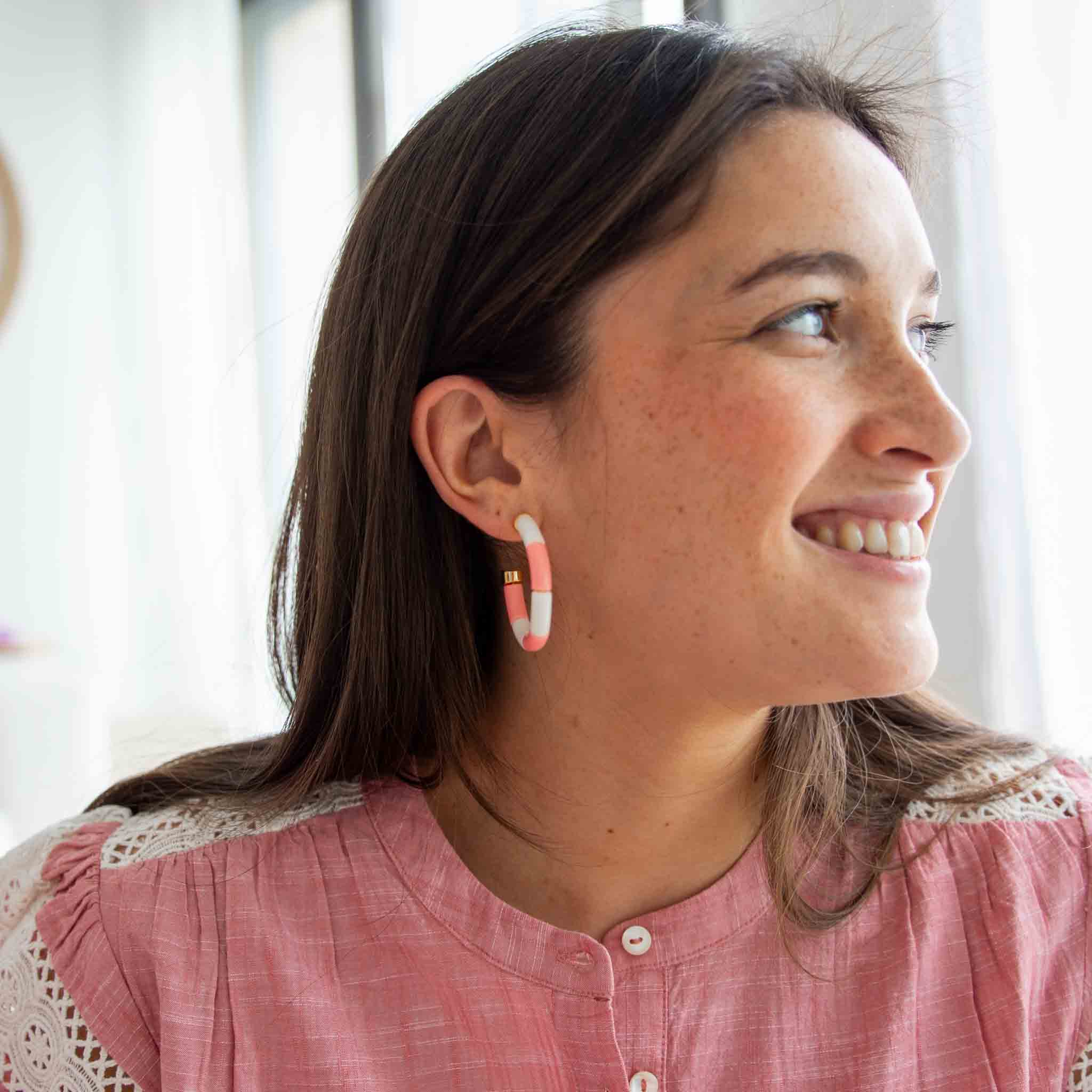 Boucles d'oreilles Bola Riviera Rosado Parabaya