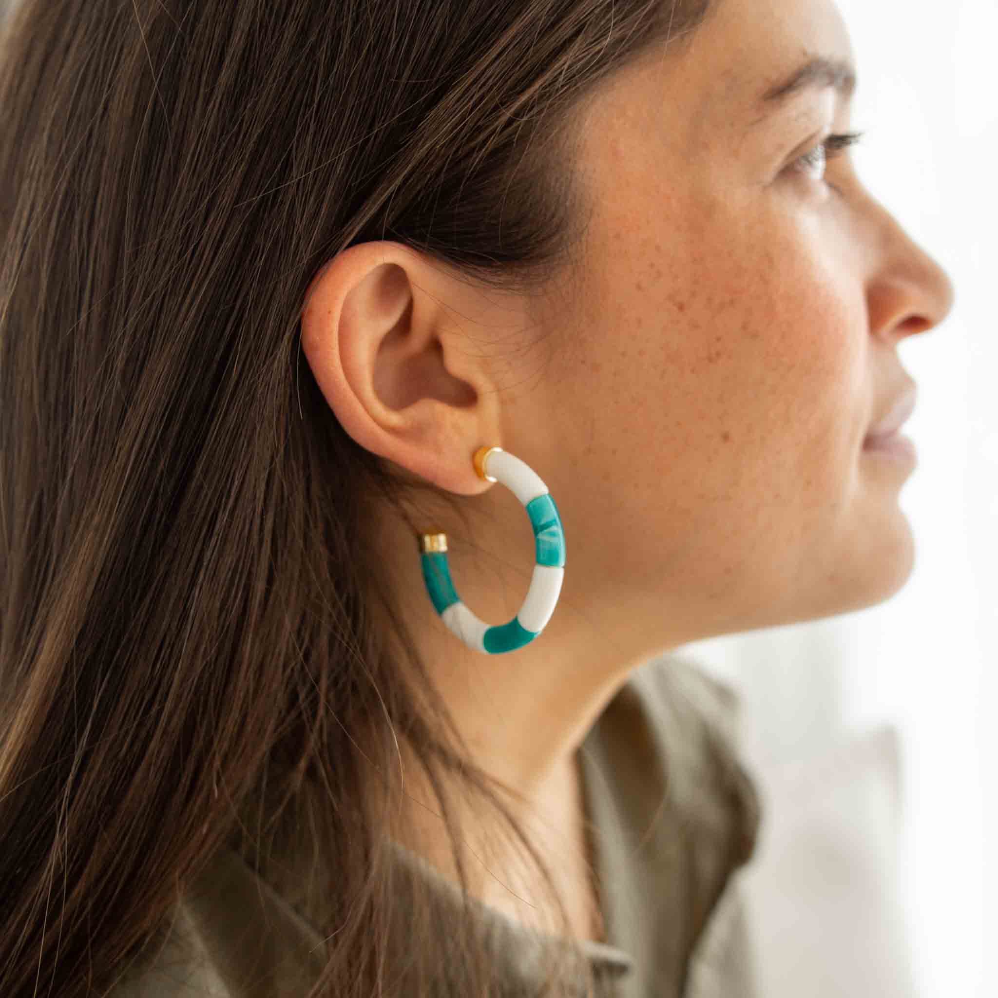 Boucles d'oreilles Bola Riviera Turquesa Parabaya