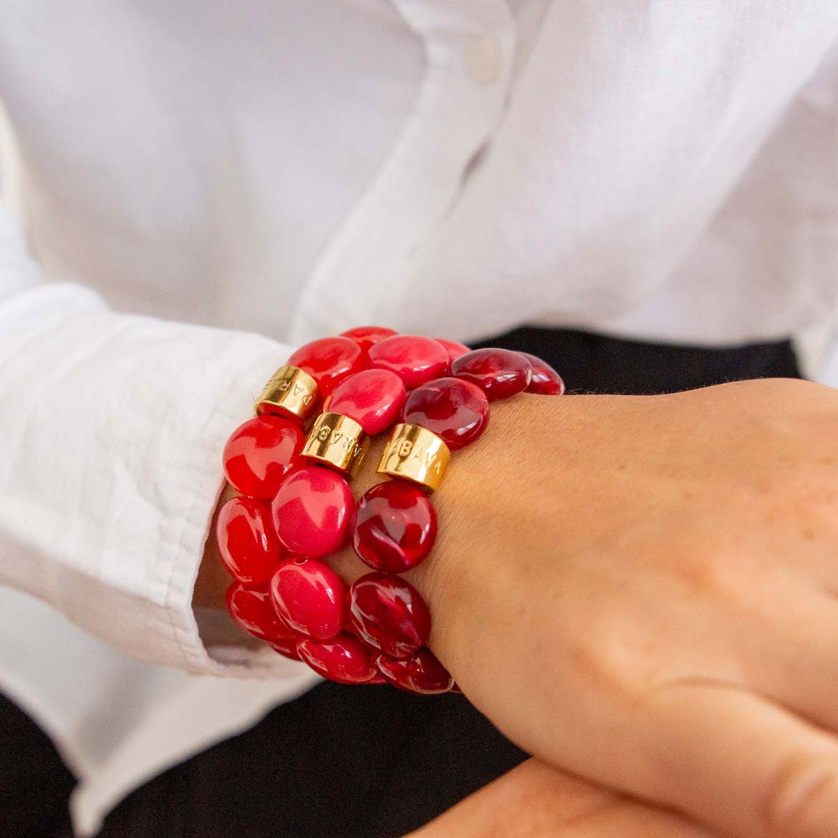 Bracelet bordeaux rouge femme | Bombom Grenat Parabaya Parabaya