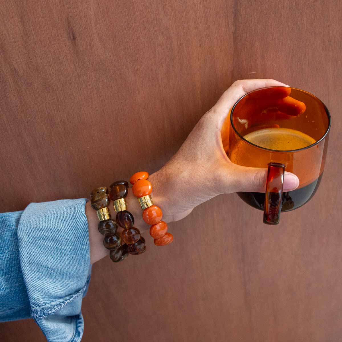 Bracelet chocolat terracotta femme | Bombom Terra Parabaya