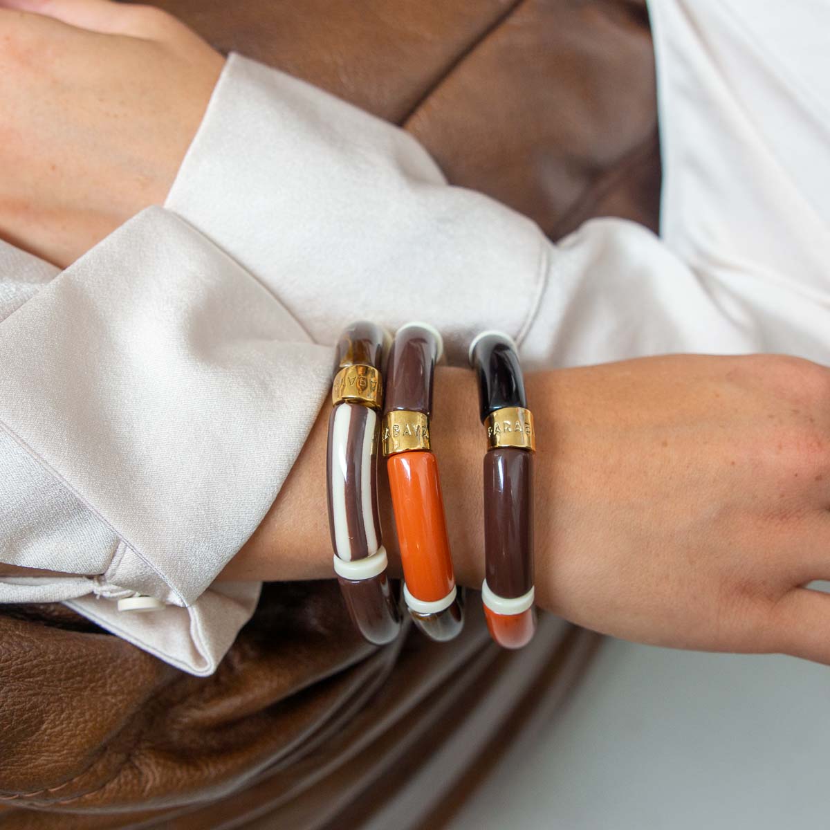 Bracelet chocolat terracotta femme | Pipoca Terra Parabaya