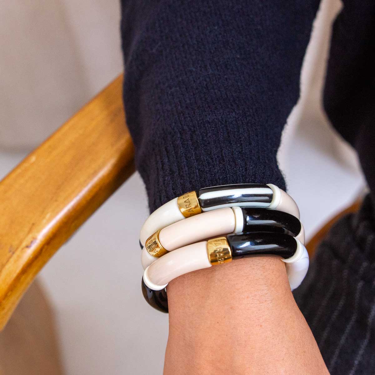 Bracelet noir blanc femme | Pipoca Black Parabaya Parabaya