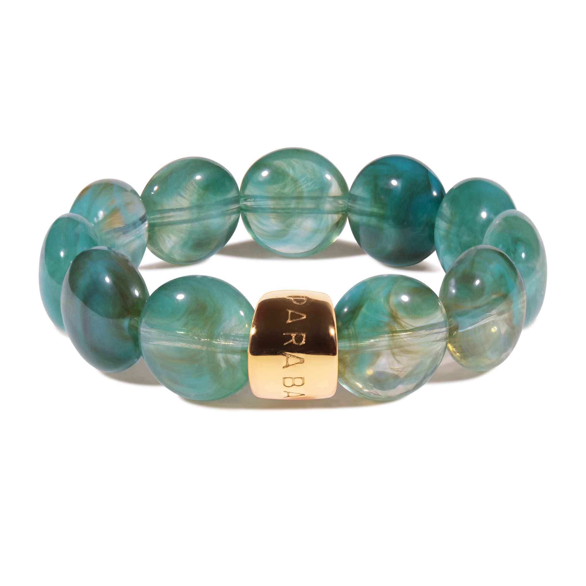 Bracelet perles rondes bleu marbré cobalt femme | Bombom Vela Parabaya Parabaya