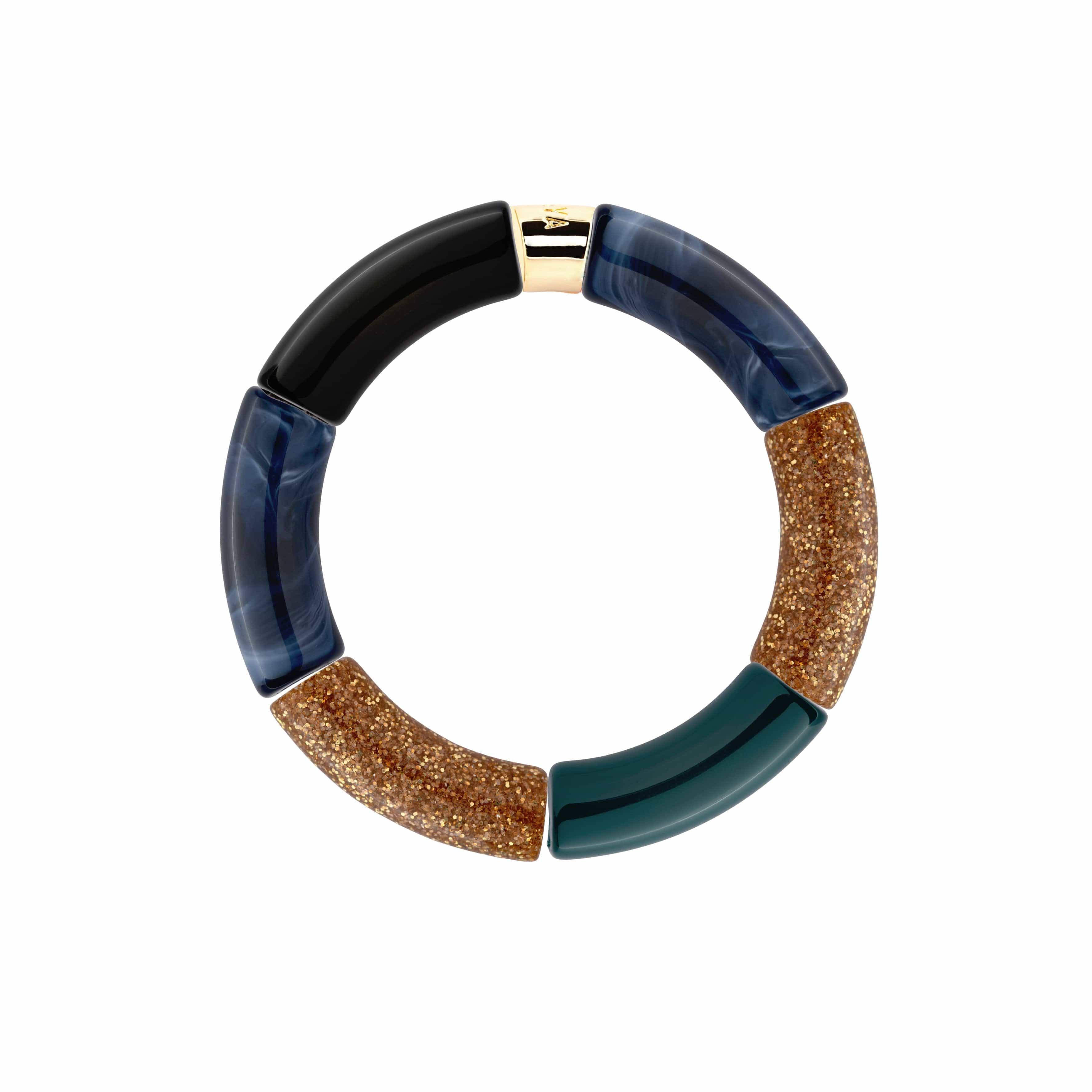 Bracelet Pipoca Azul-Ouro Parabaya