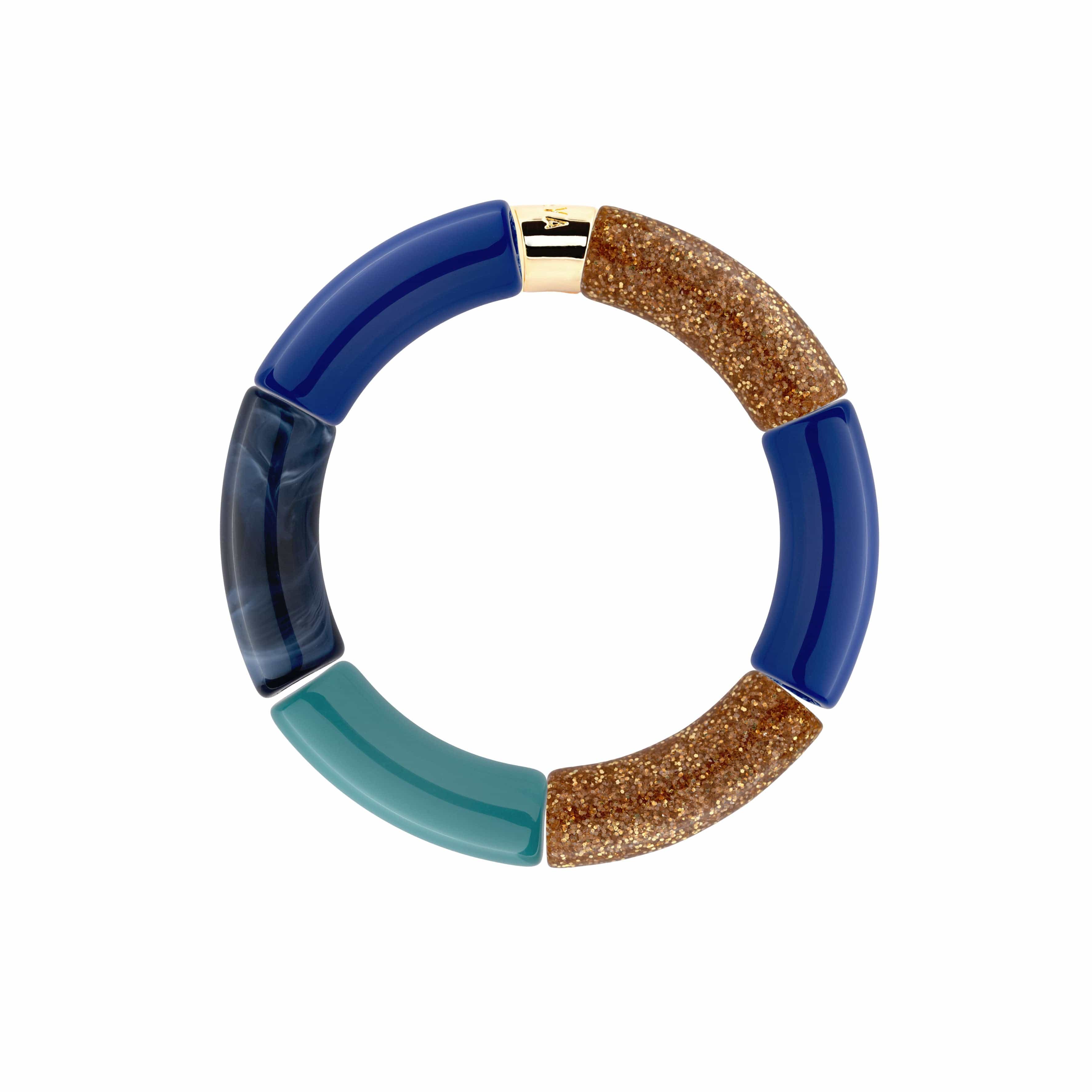 Bracelet Pipoca Azul-Ouro Parabaya