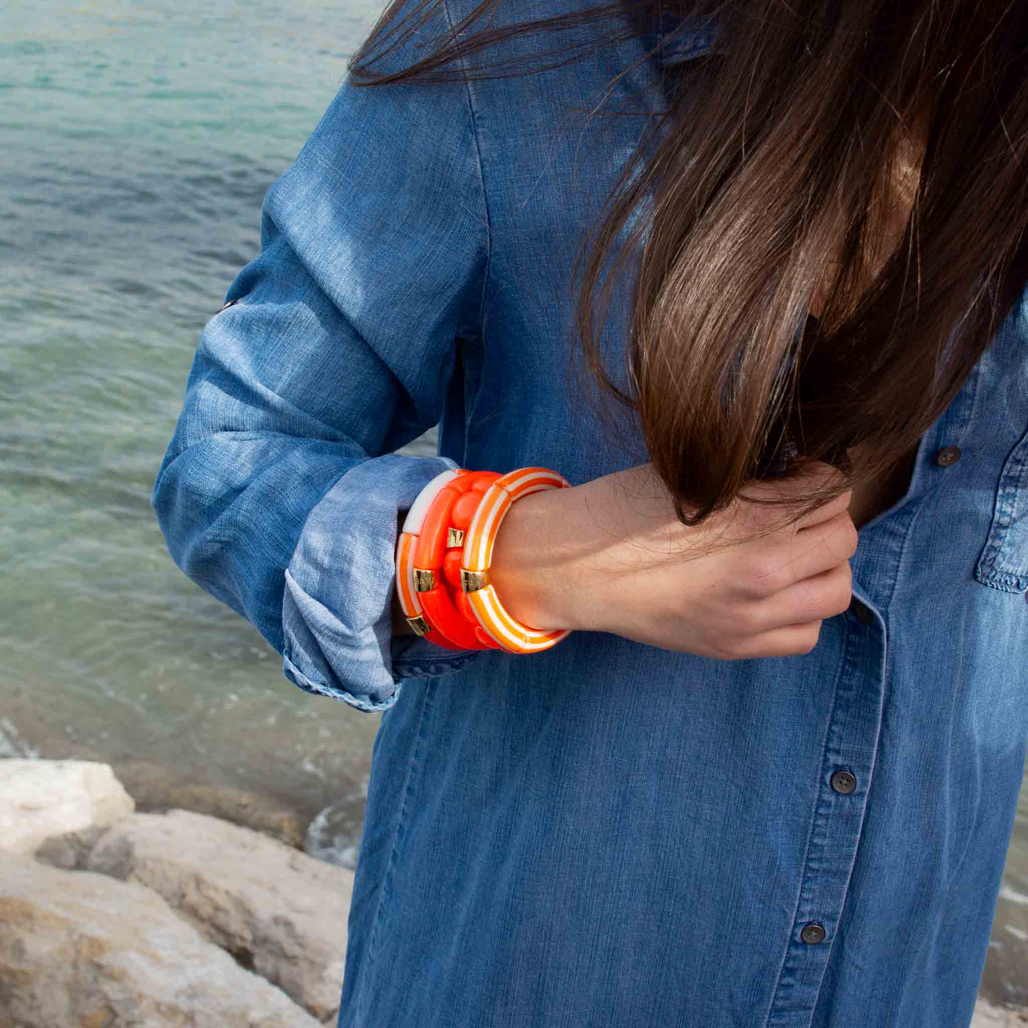 Bracelet Pipoca Brasil Riviera Laranja Parabaya