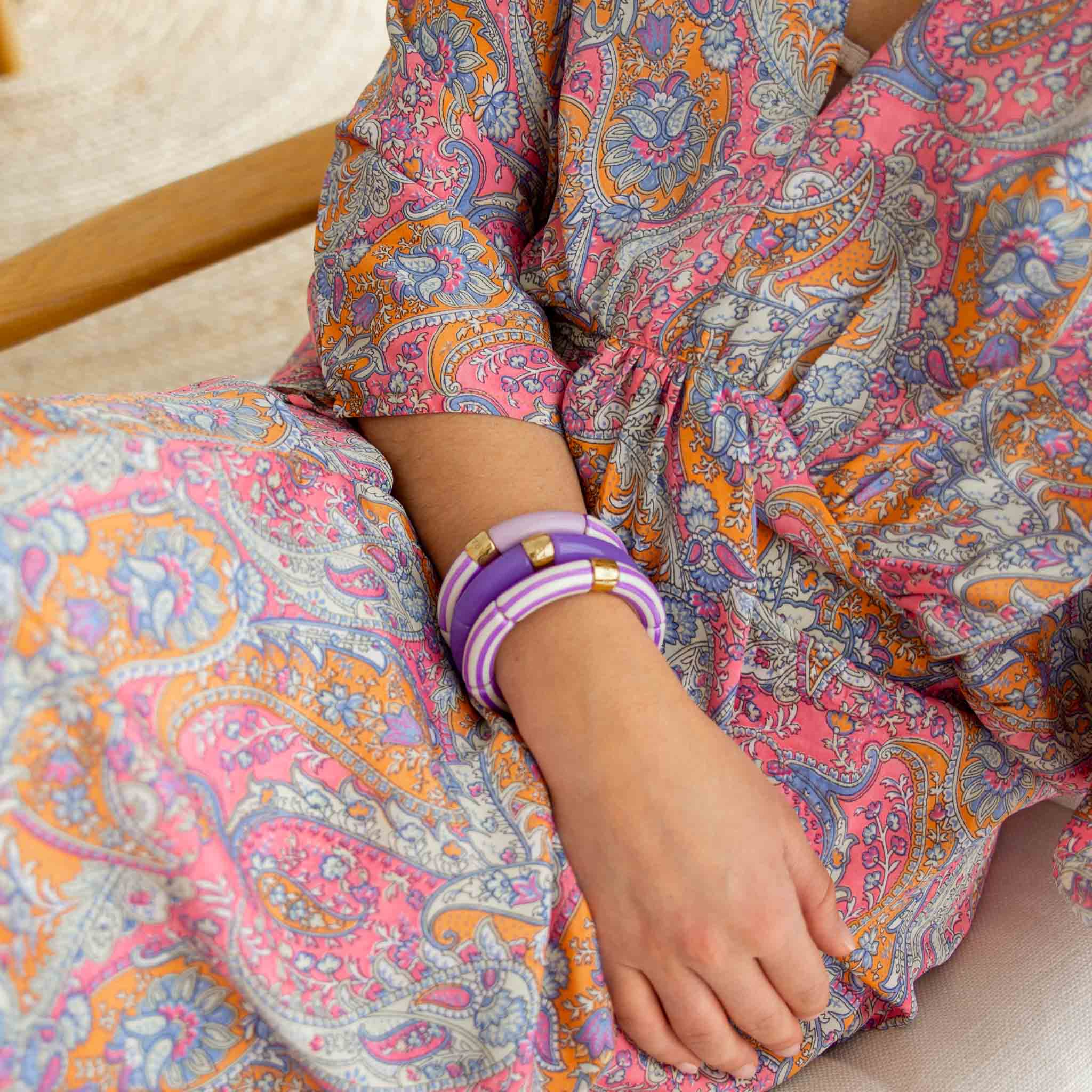 Bracelet Pipoca Brasil Riviera Lila Parabaya