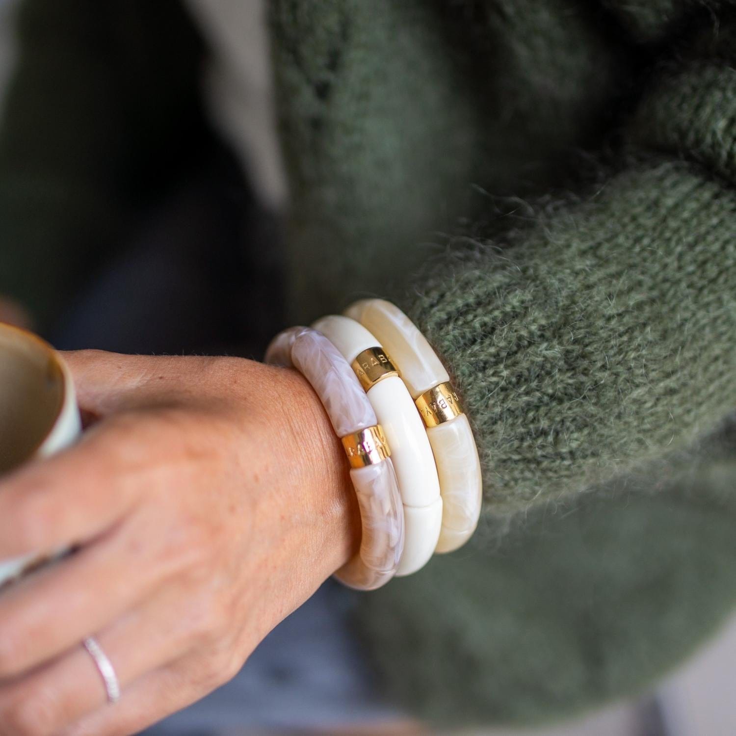 Bracelet Pipoca Creme Mono Parabaya