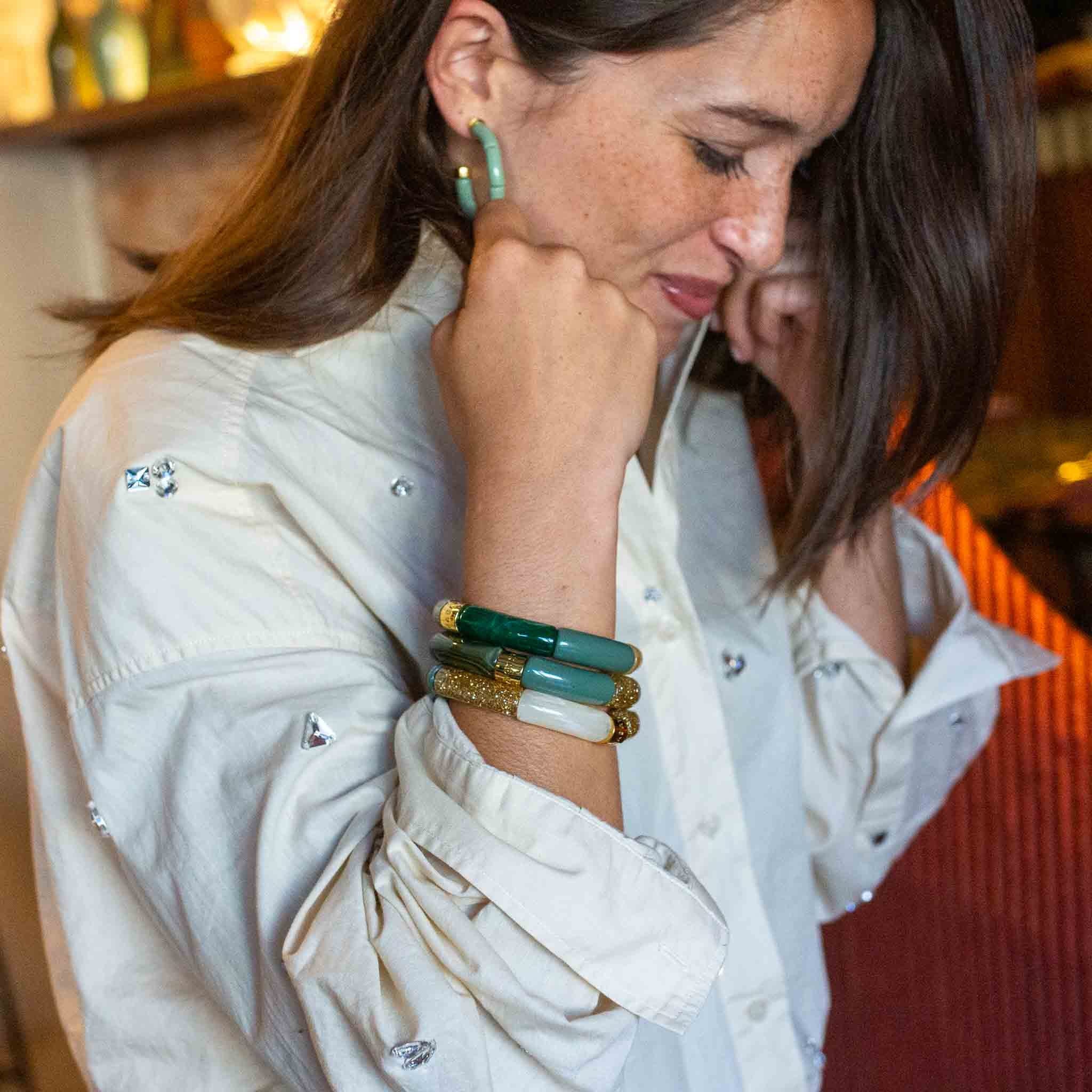 Bracelet Pipoca Verde-ouro Parabaya