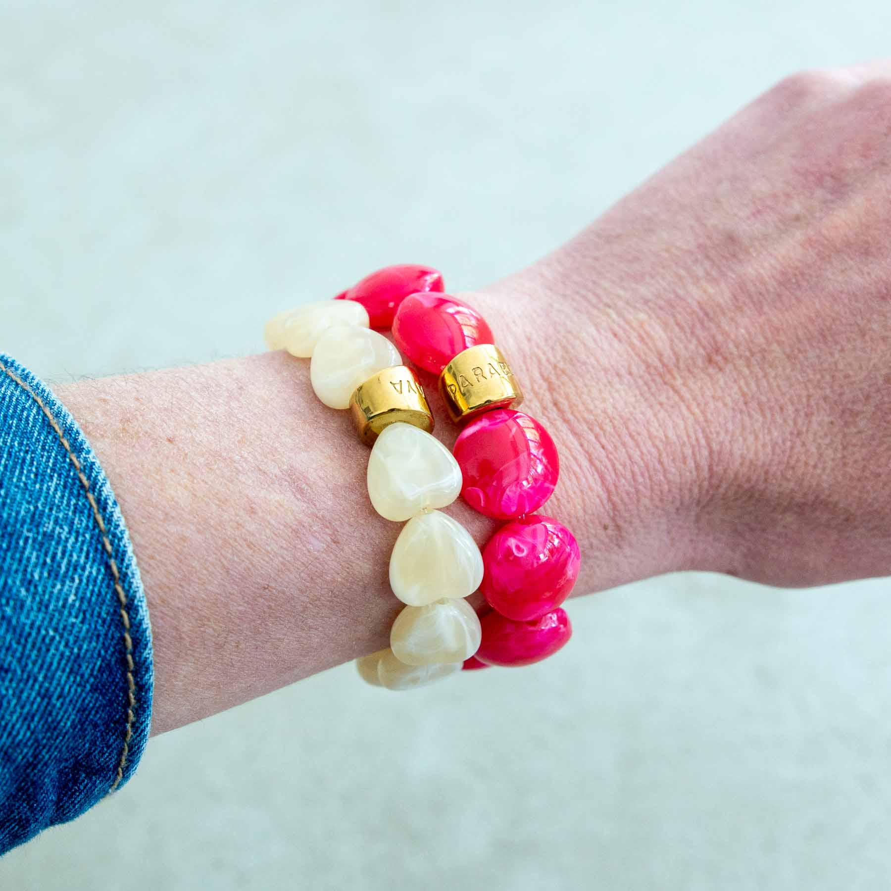 Coffret bracelet femme fête des mères crème | Coffret Maman Cœur Parabaya Parabaya