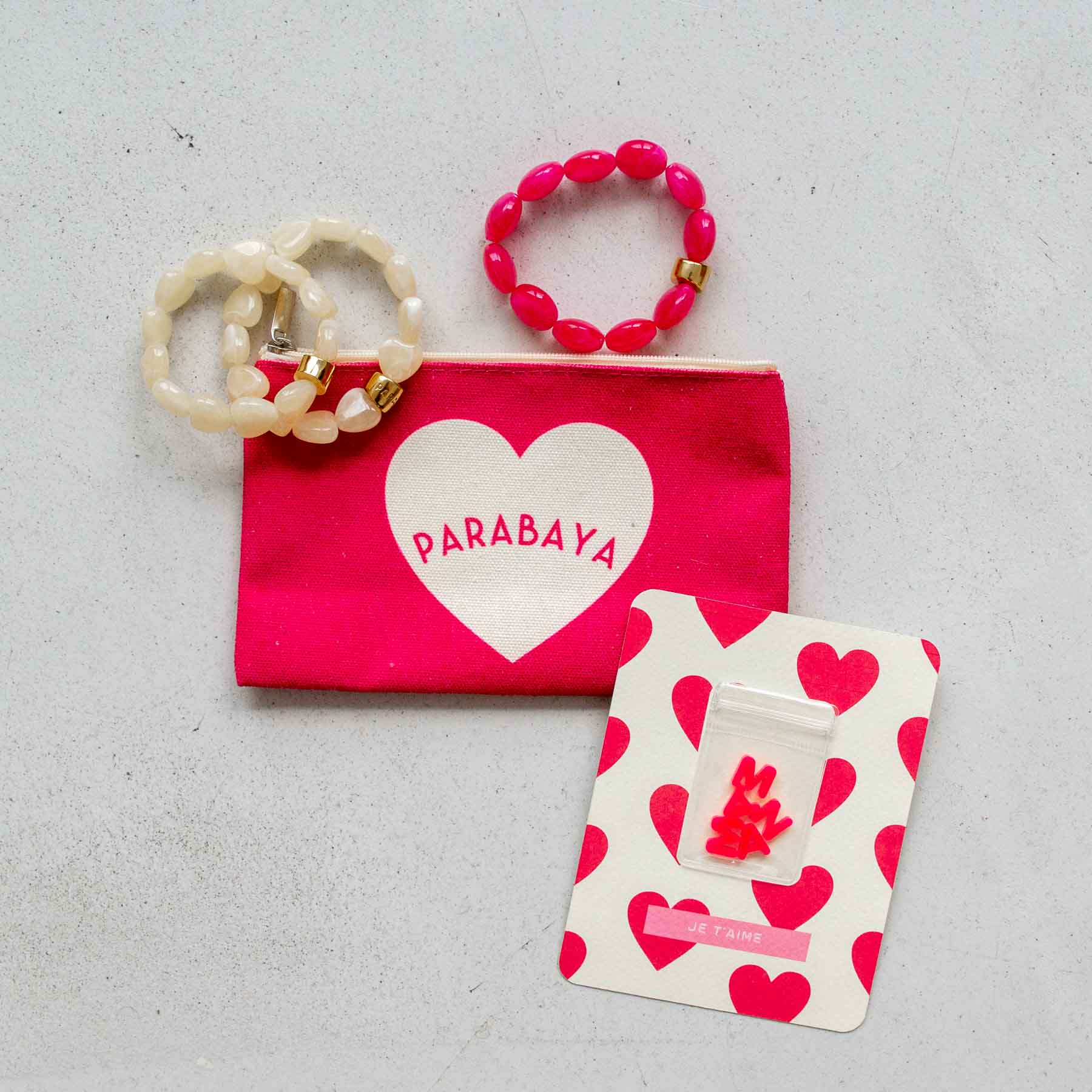 Coffret maman enfant bracelets assortis crème | Matchy-Matchy Parabaya Parabaya