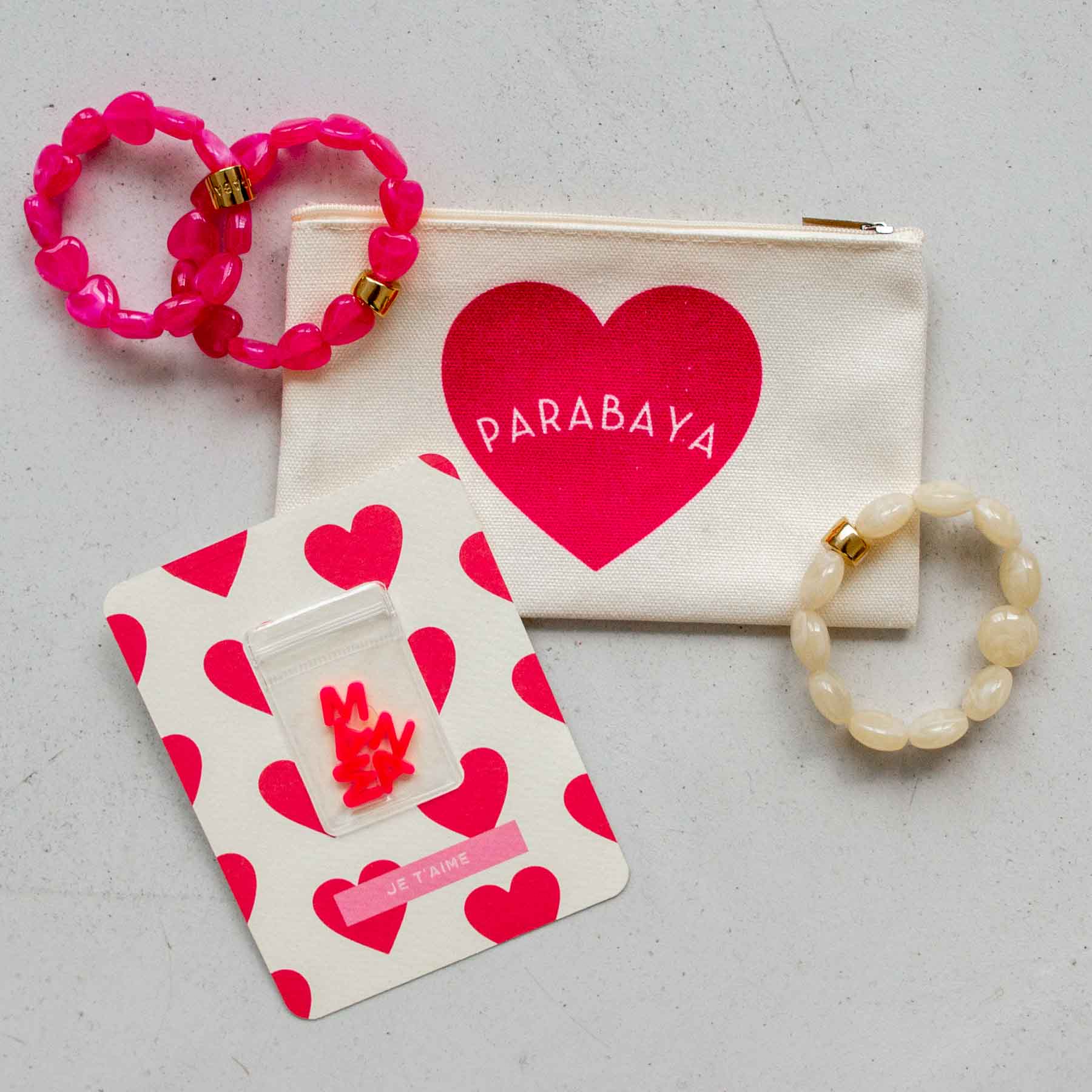 Coffret maman enfant bracelets assortis rose | Matchy-Matchy Parabaya Parabaya