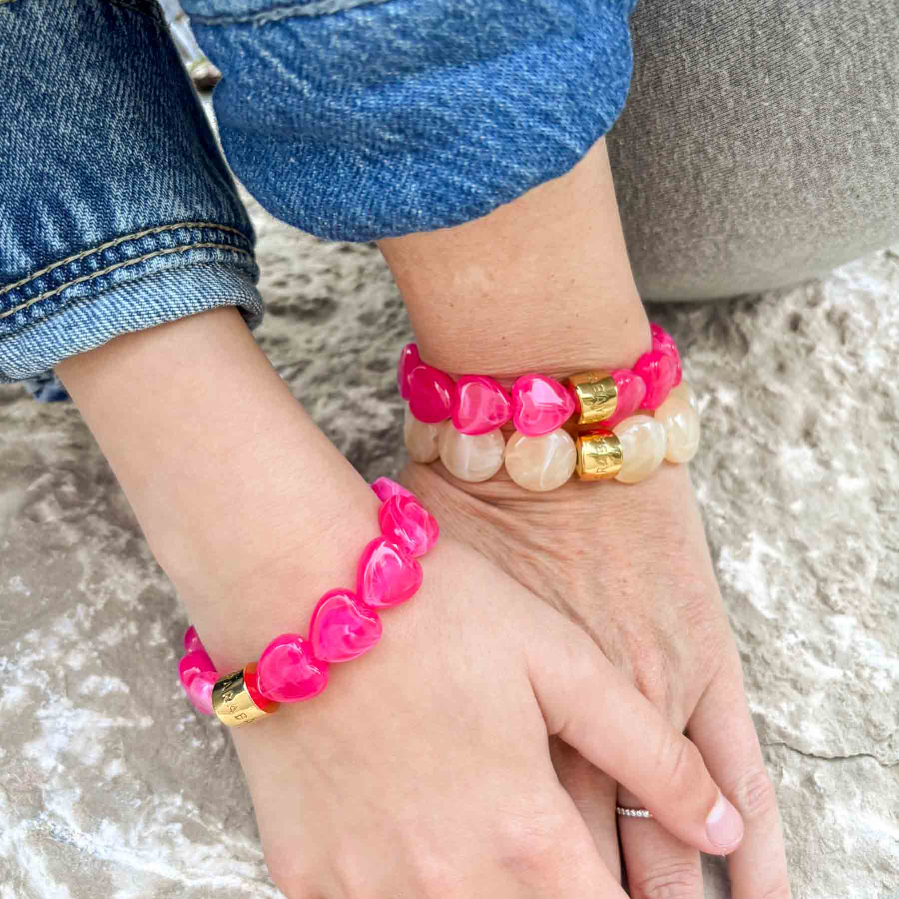 Coffret maman enfant bracelets assortis rose | Matchy-Matchy Parabaya Parabaya