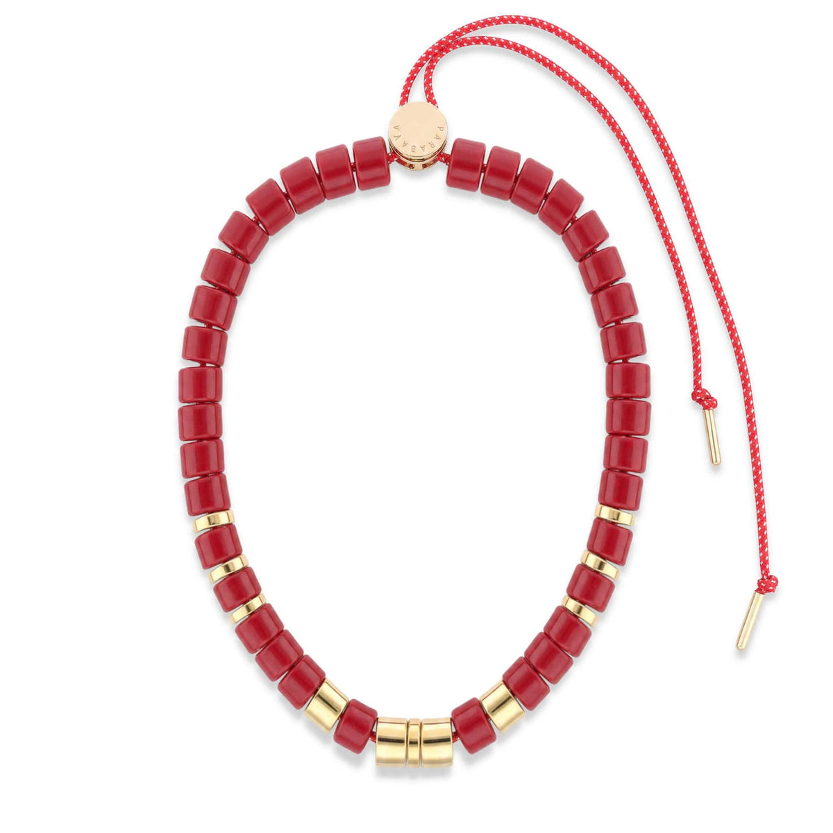 Collier bordeaux et doré femme | Praia Grenat Parabaya