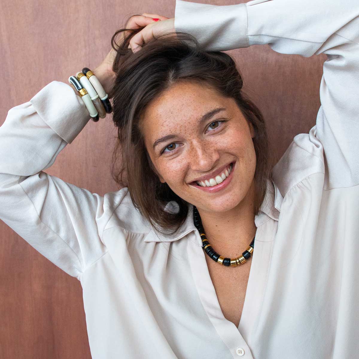 Collier noir et doré femme | Praia Black Parabaya Parabaya