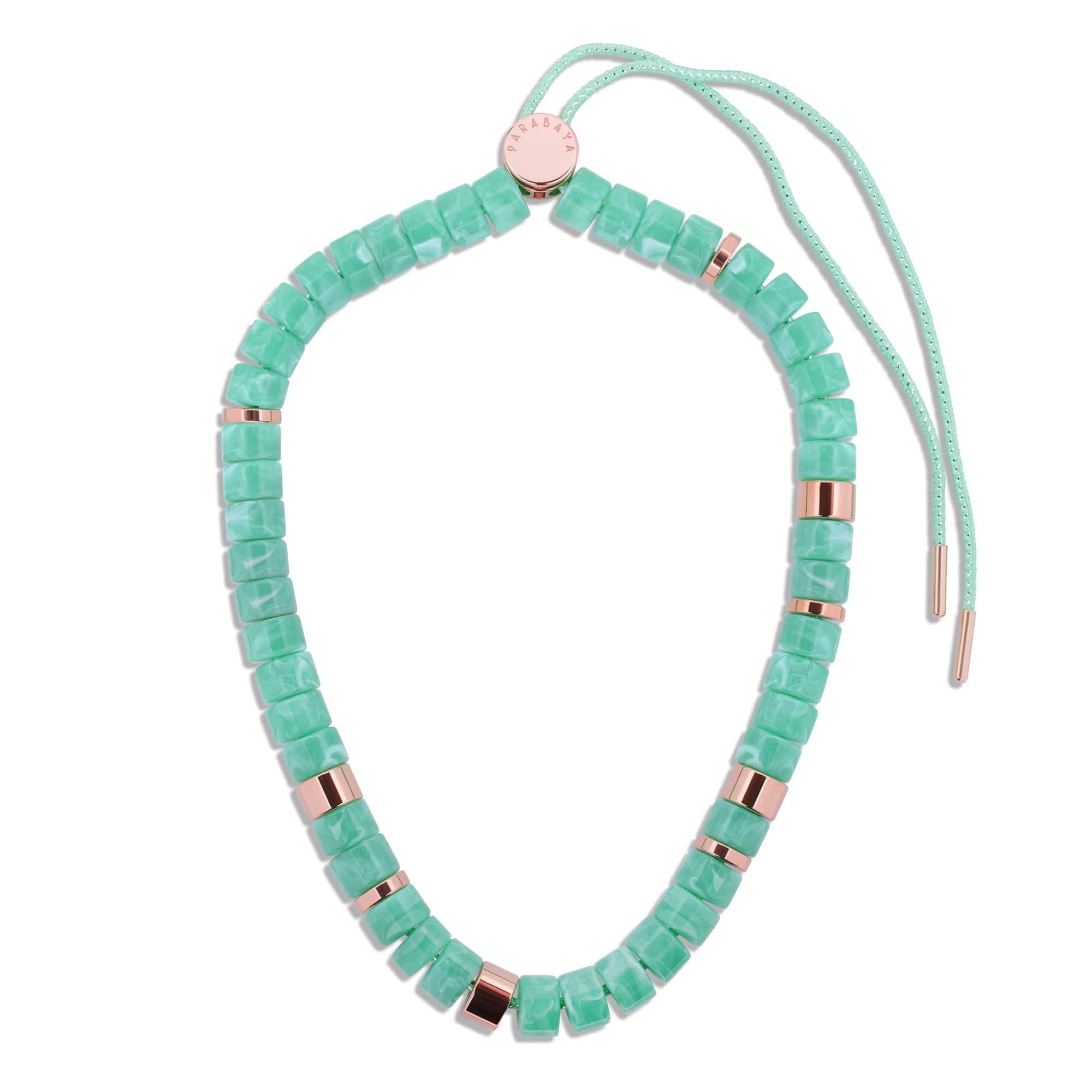 Collier perles bleu lagon femme réglable | Praia Lagon Parabaya Parabaya