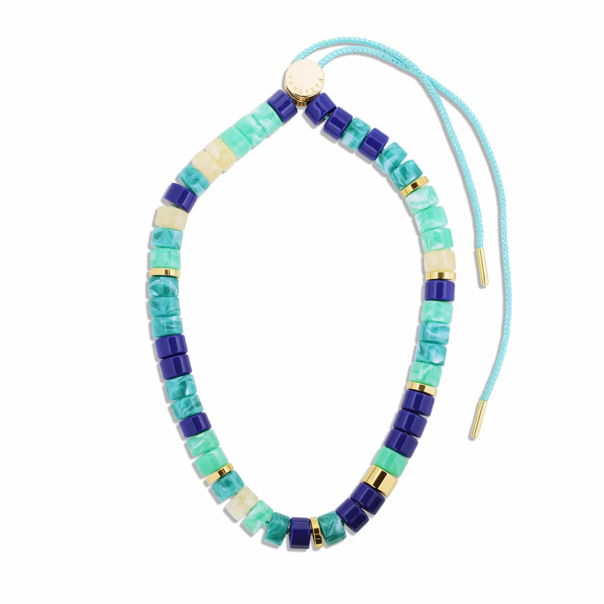 Collier réglable bleu turquoise lagon femme | Praia Azul Mix Parabaya Parabaya