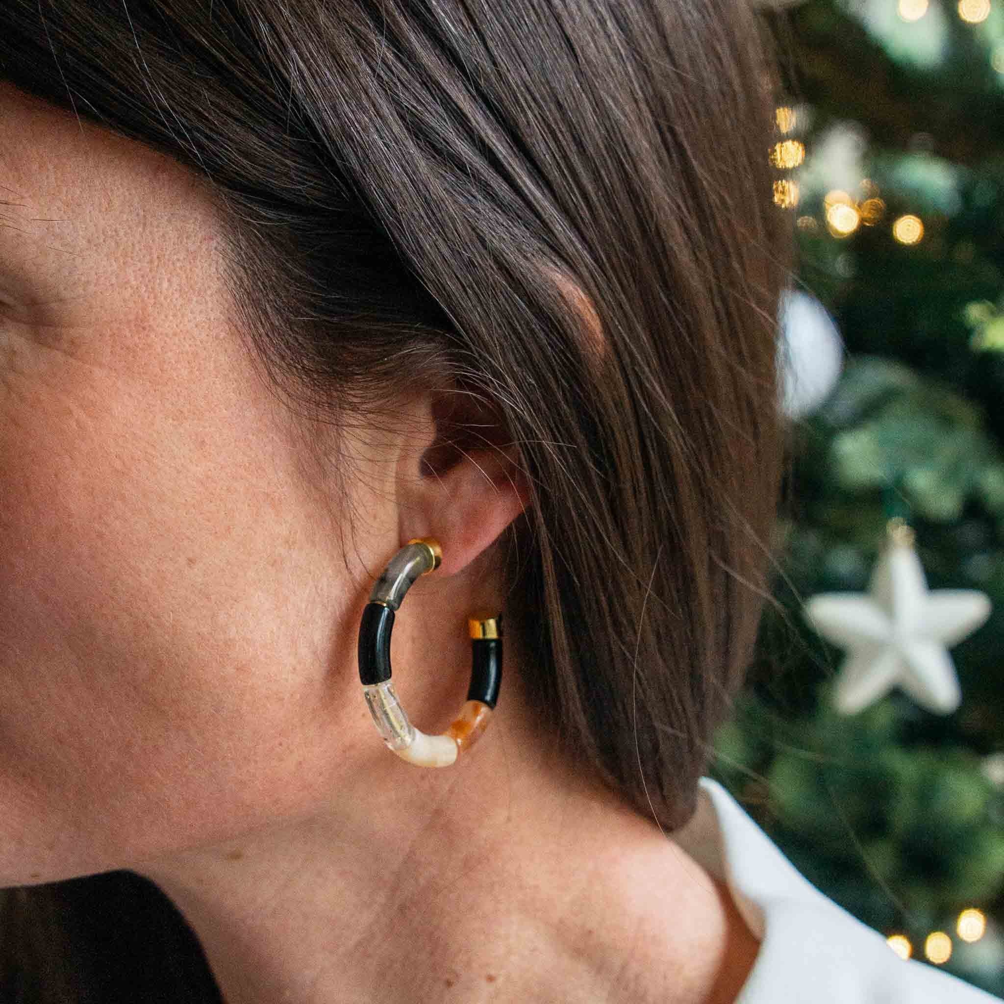 Boucles d'oreilles Bola - BLACK NIGHT Parabaya