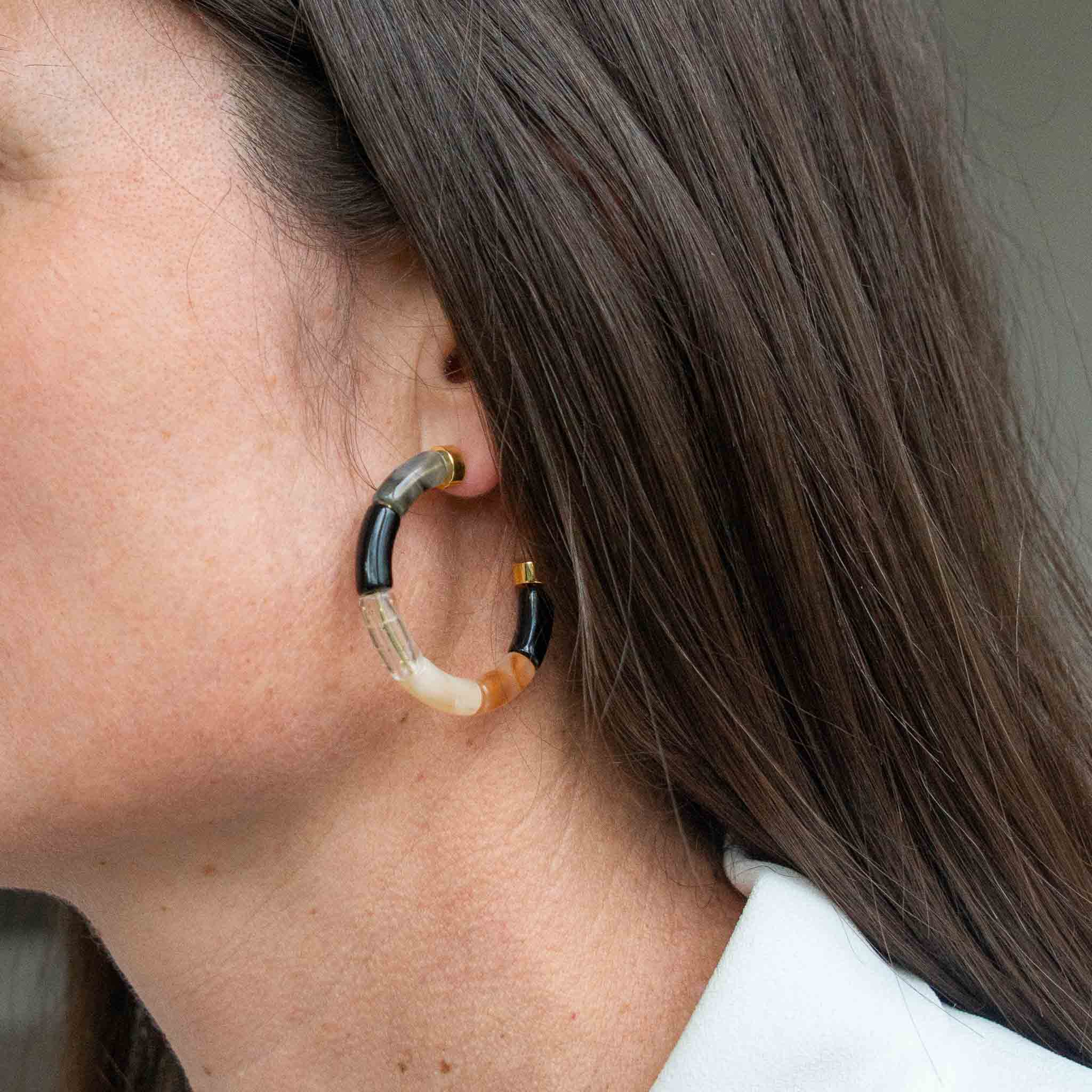 Boucles d'oreilles Bola - BLACK NIGHT Parabaya