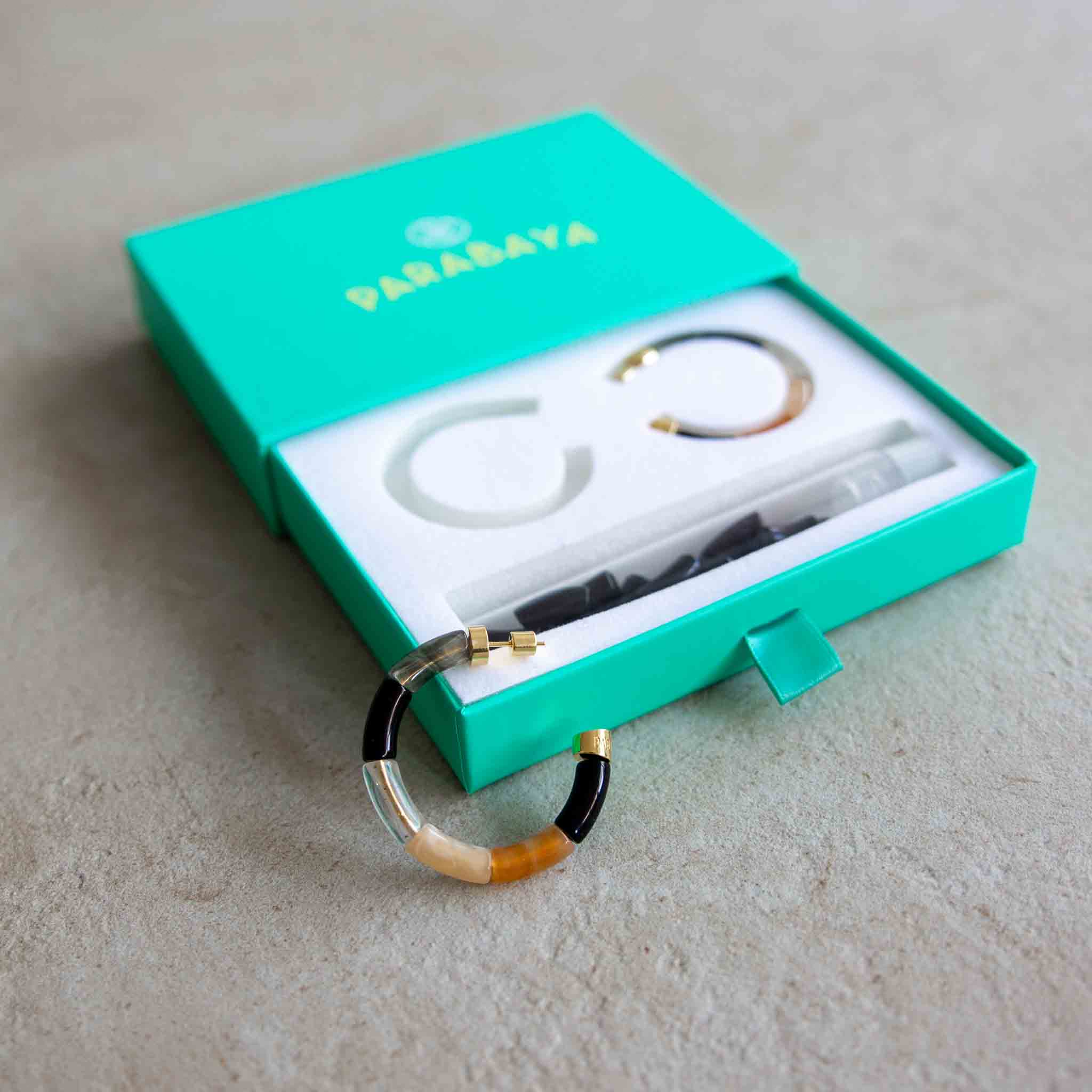 Boucles d'oreilles Bola - BLACK NIGHT Parabaya