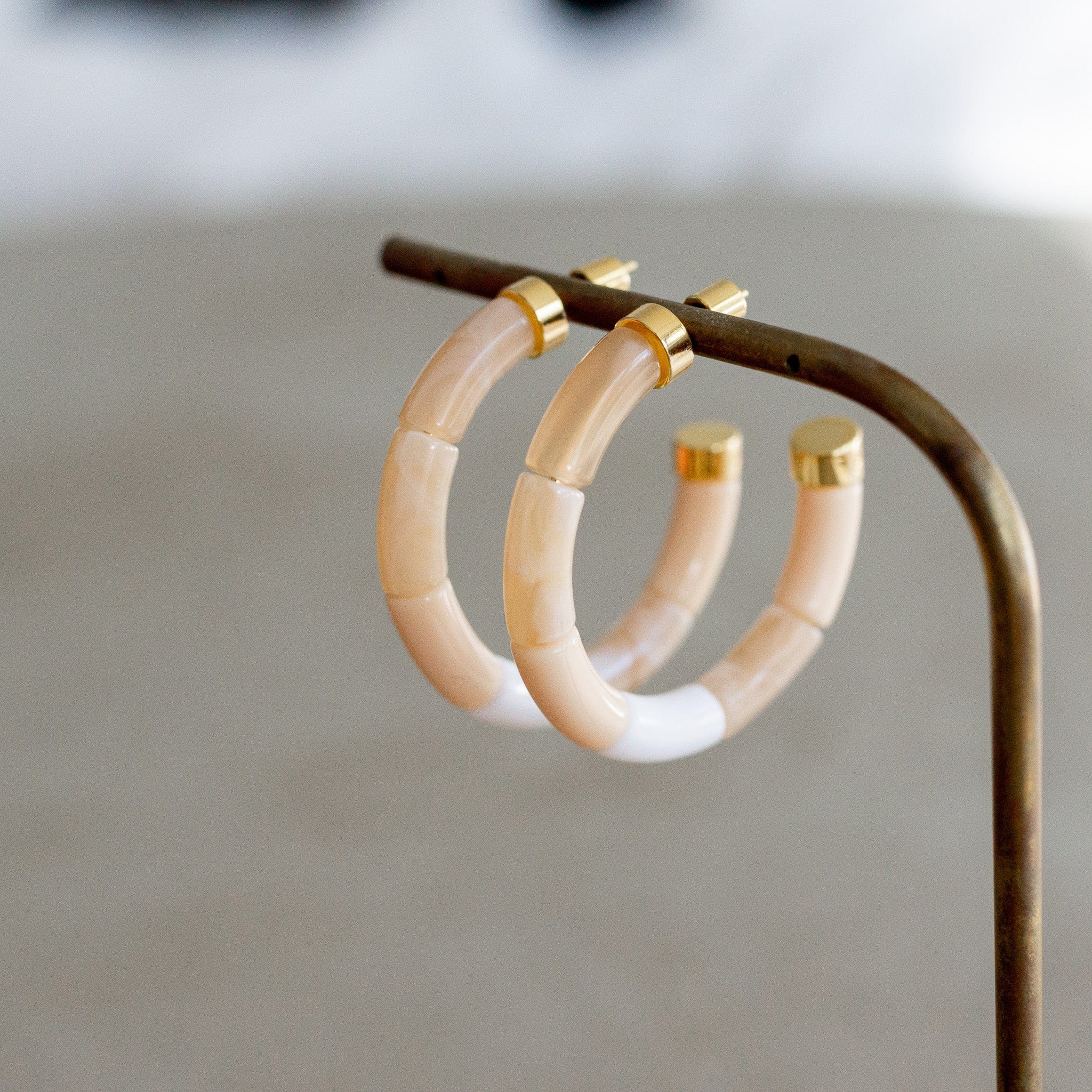 Boucles d'oreilles Bola Creme Parabaya