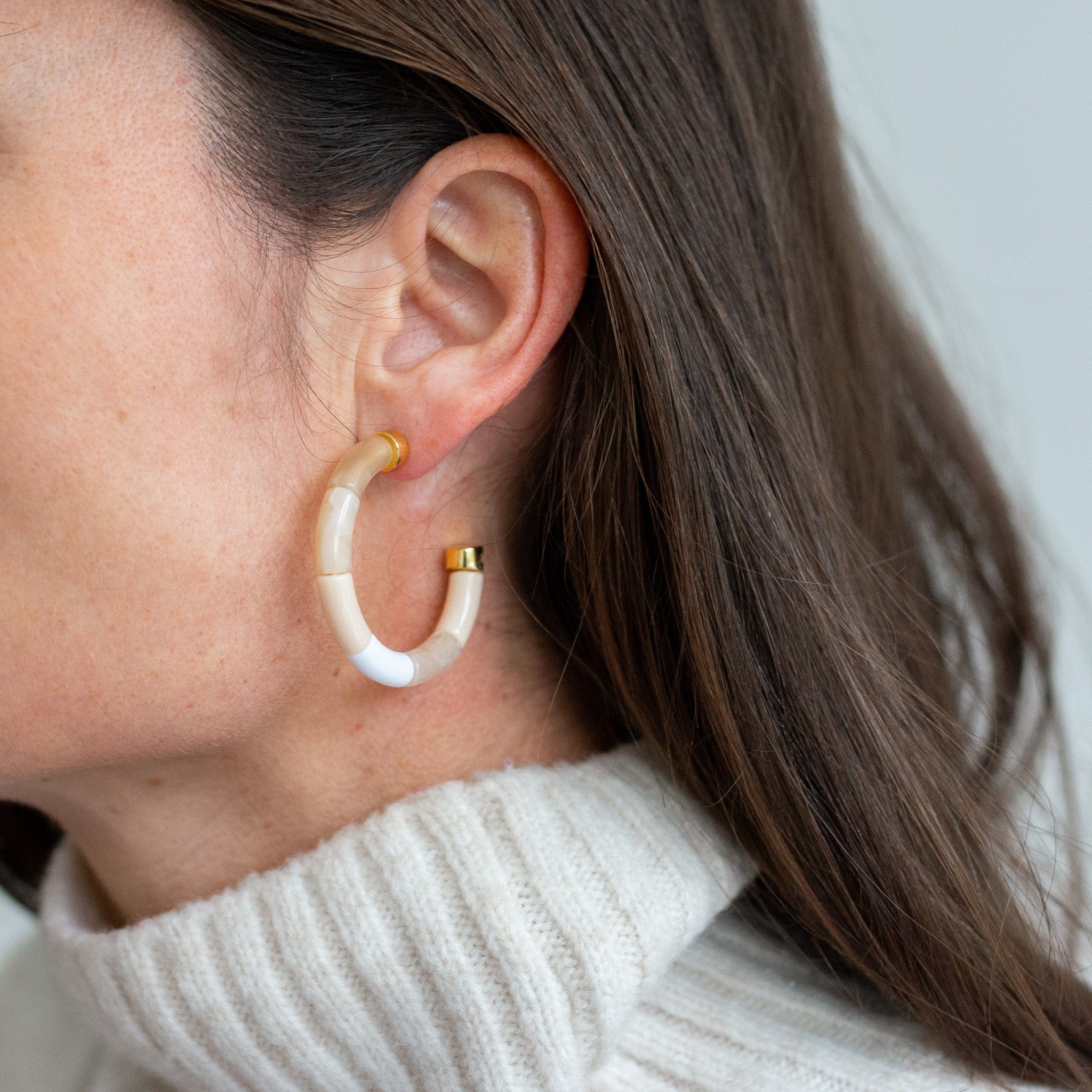 Boucles d'oreilles Bola Creme Parabaya