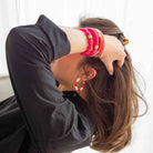 Boucles d'oreilles Bola Riviera Magenta Parabaya