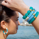 Boucles d'oreilles Bola Riviera Turquesa Parabaya