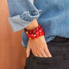 Bracelet bordeaux rouge femme | Bombom Grenat Parabaya Parabaya