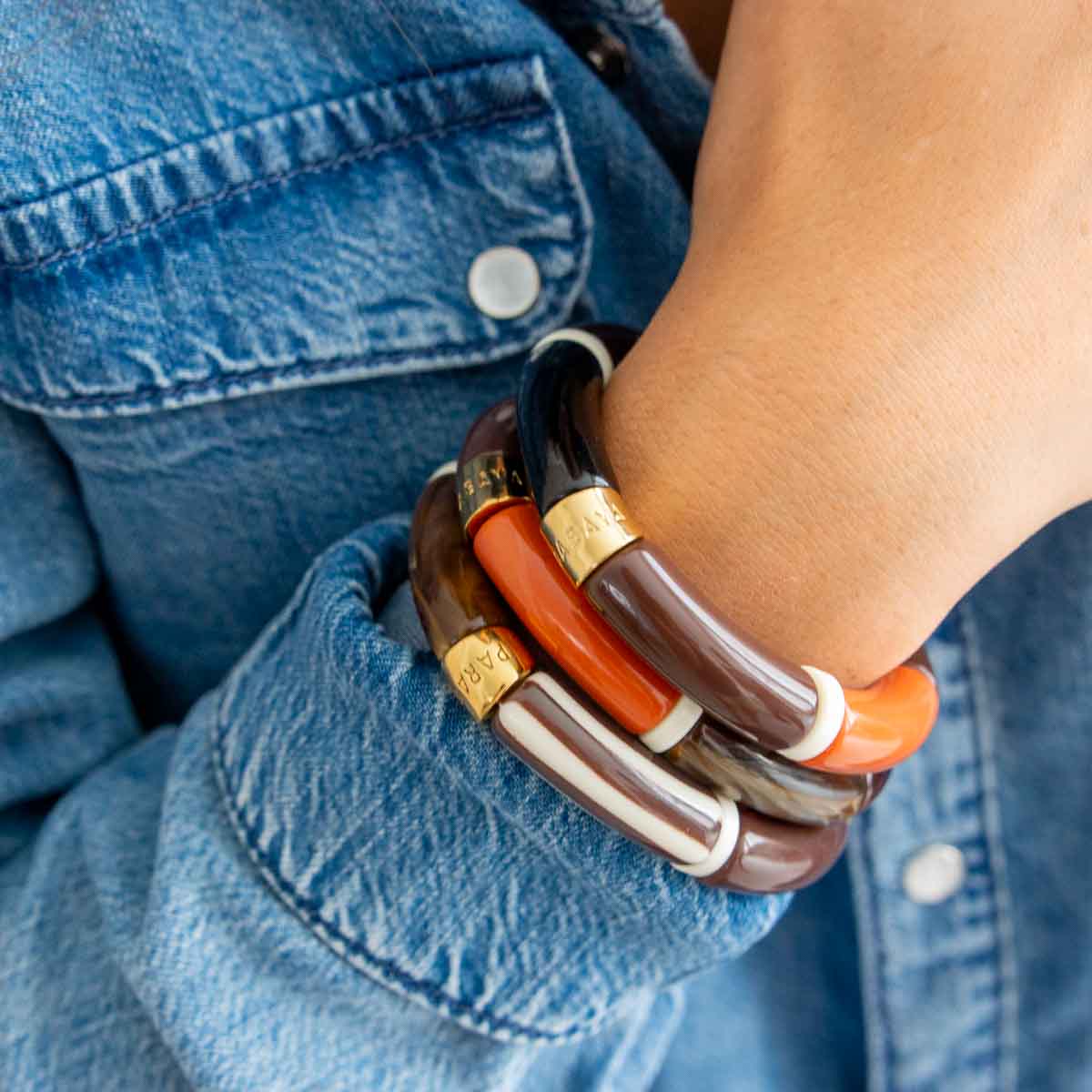 Bracelet chocolat terracotta femme | Pipoca Terra Parabaya