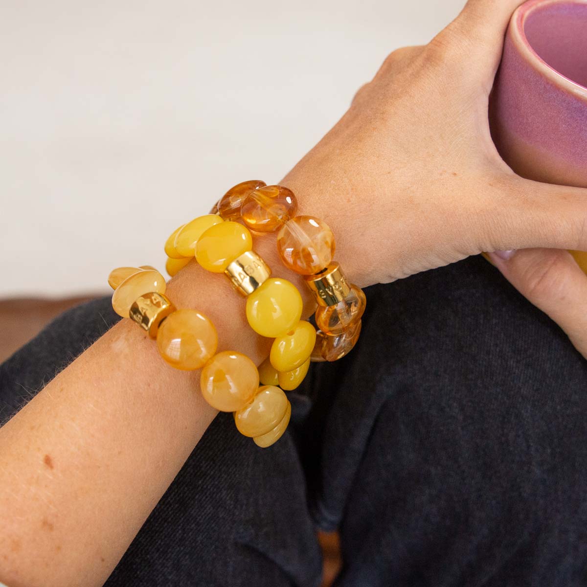 Bracelet jaune femme | Bombom Ligne Amarelo Parabaya Parabaya