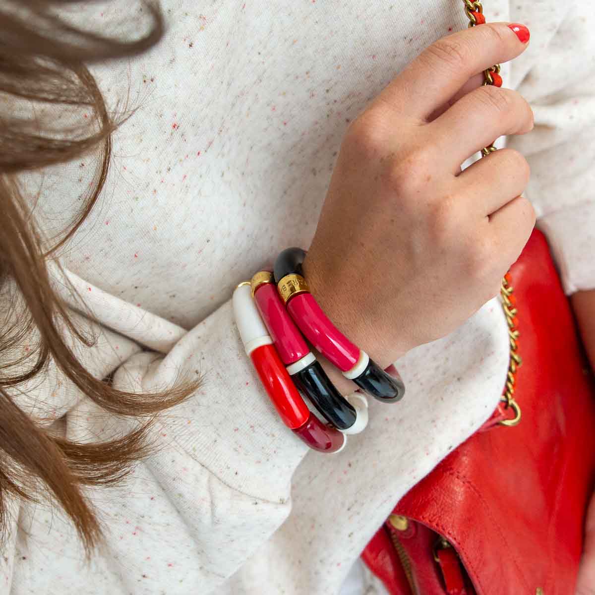 Bracelet magenta bordeaux femme | Pipoca Grenat Parabaya Parabaya
