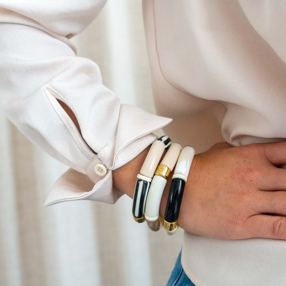 Bracelet noir blanc femme | Pipoca Black Parabaya Parabaya