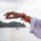 Bracelet orange femme perles léopard | Maraca Pipoca Parabaya Parabaya