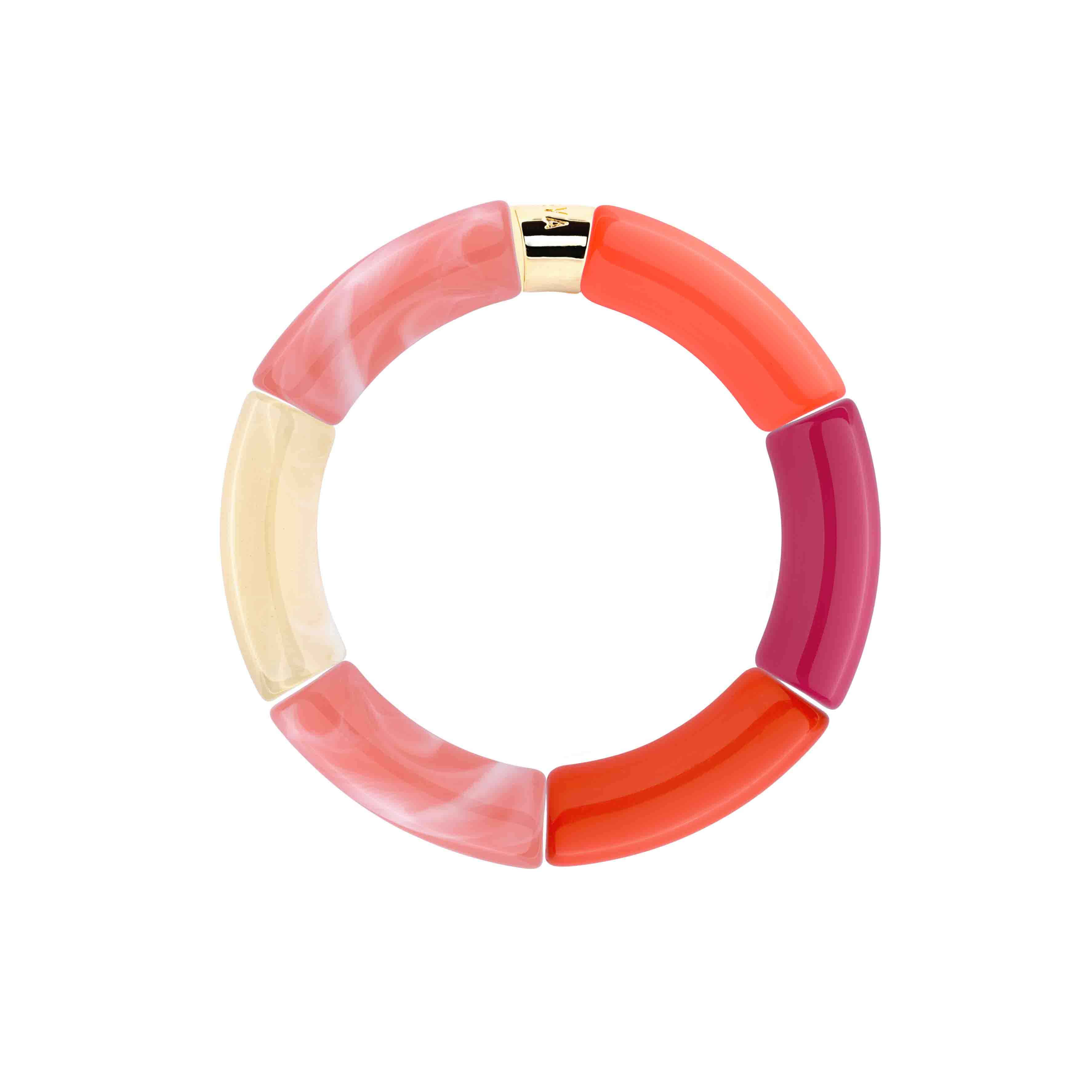 Bracelet perles colorées femme framboise orange rose | Jinga Pipoca Parabaya Parabaya