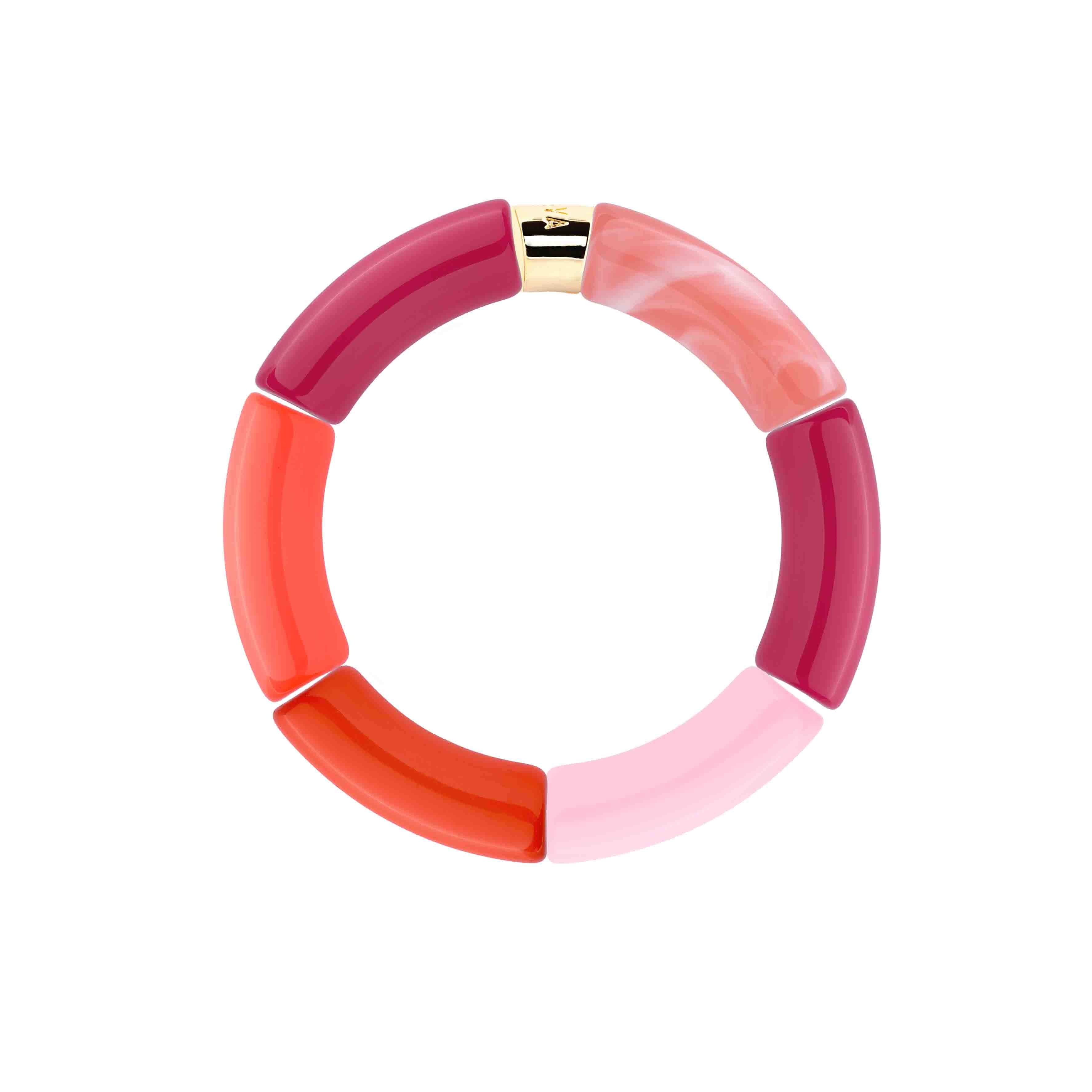 Bracelet perles colorées femme framboise orange rose | Jinga Pipoca Parabaya Parabaya