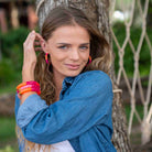 Bracelet perles colorées femme framboise orange rose | Jinga Pipoca Parabaya Parabaya