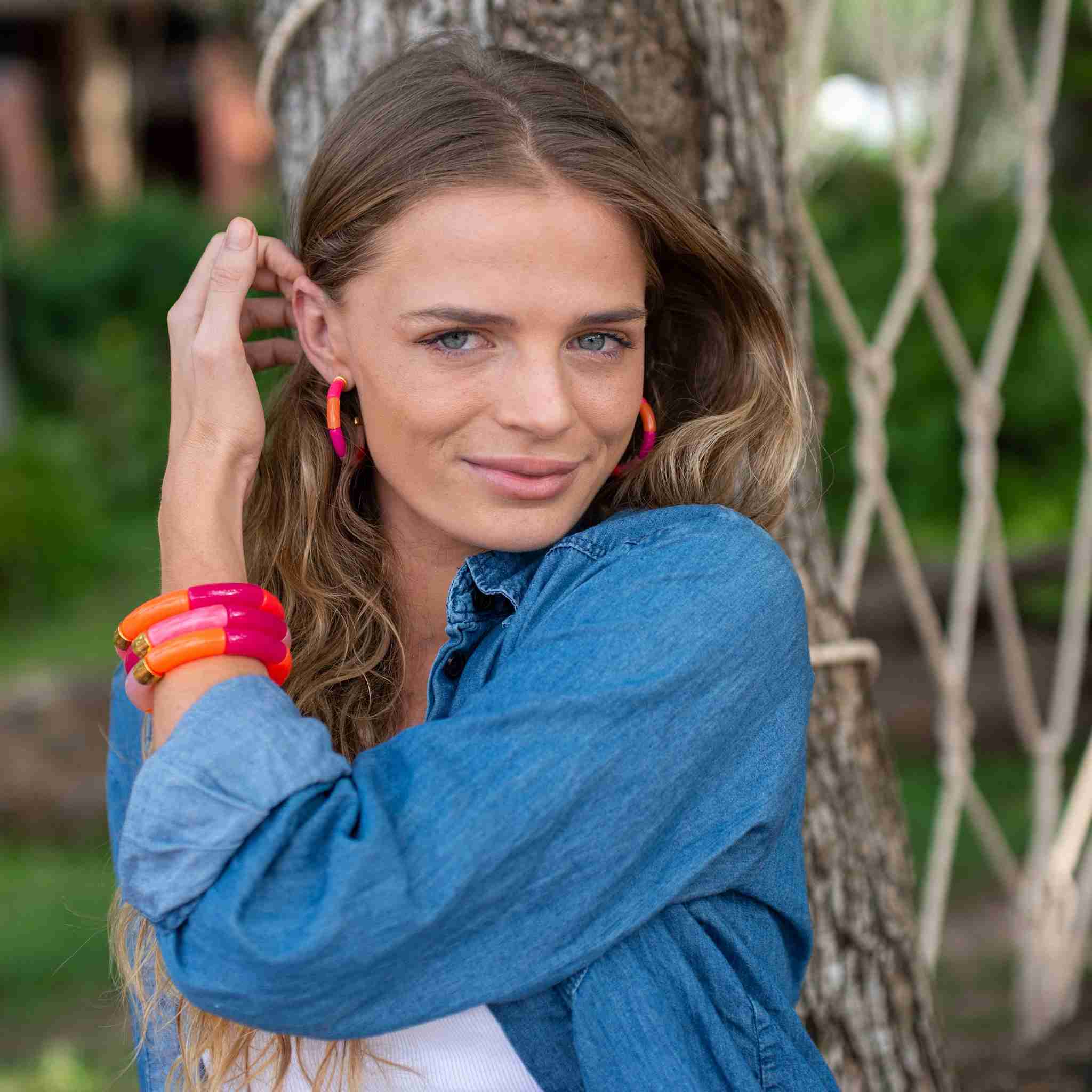 Bracelet perles colorées femme framboise orange rose | Jinga Pipoca Parabaya Parabaya