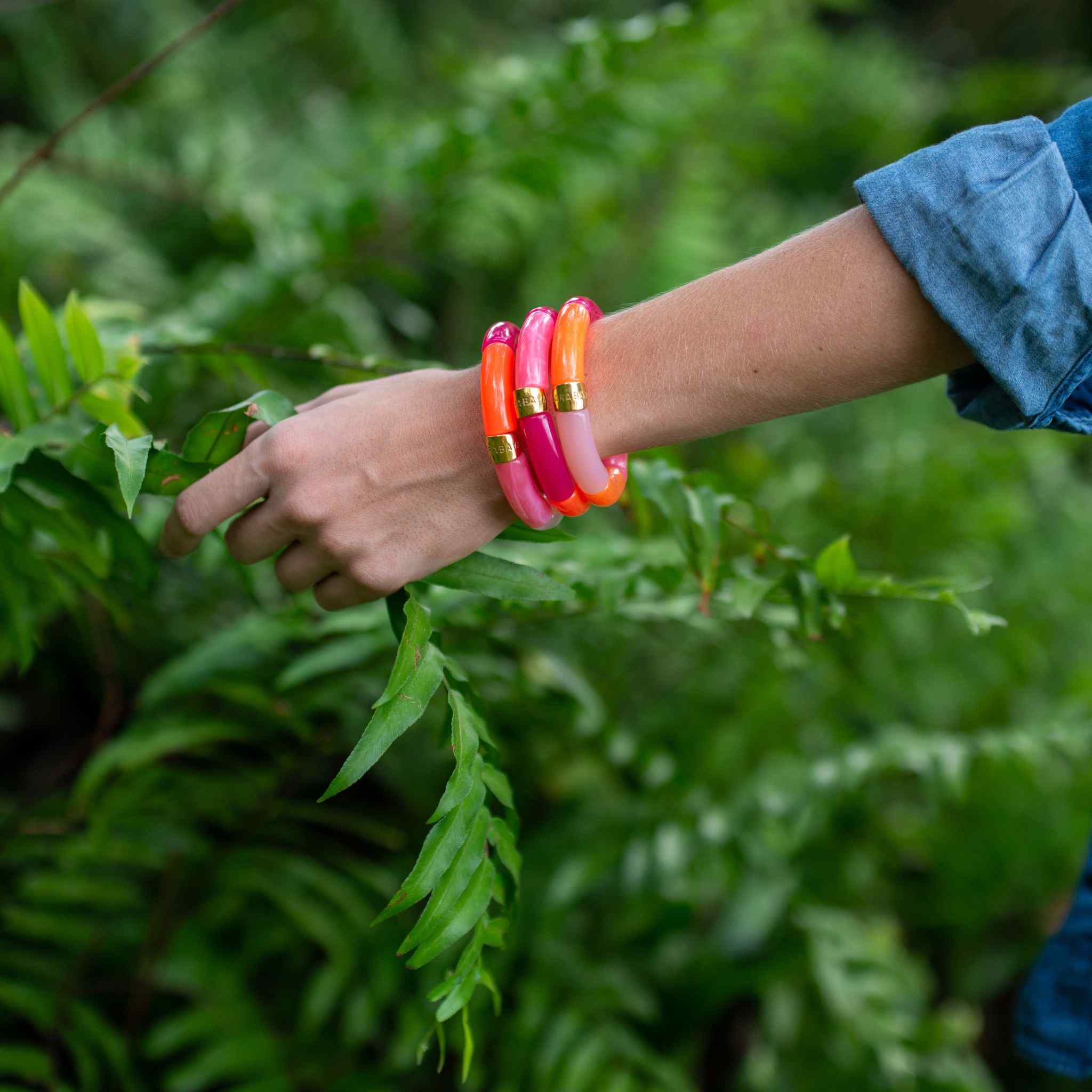 Bracelet perles colorées femme framboise orange rose | Jinga Pipoca Parabaya Parabaya