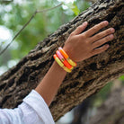 Bracelet perles colorées femme jaune rose pailleté | Olala Pipoca Parabaya Parabaya