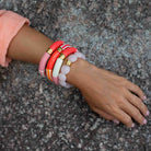 Bracelet perles colorées femme rouge orange rose | Soleda Pipoca Parabaya Parabaya