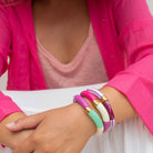 Bracelet perles colorées fuchsia crème lagon femme | Pipoca Piruleta Parabaya Parabaya