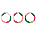 Bracelet perles colorées fuchsia rose vert femme | Pipoca Manda Parabaya Parabaya