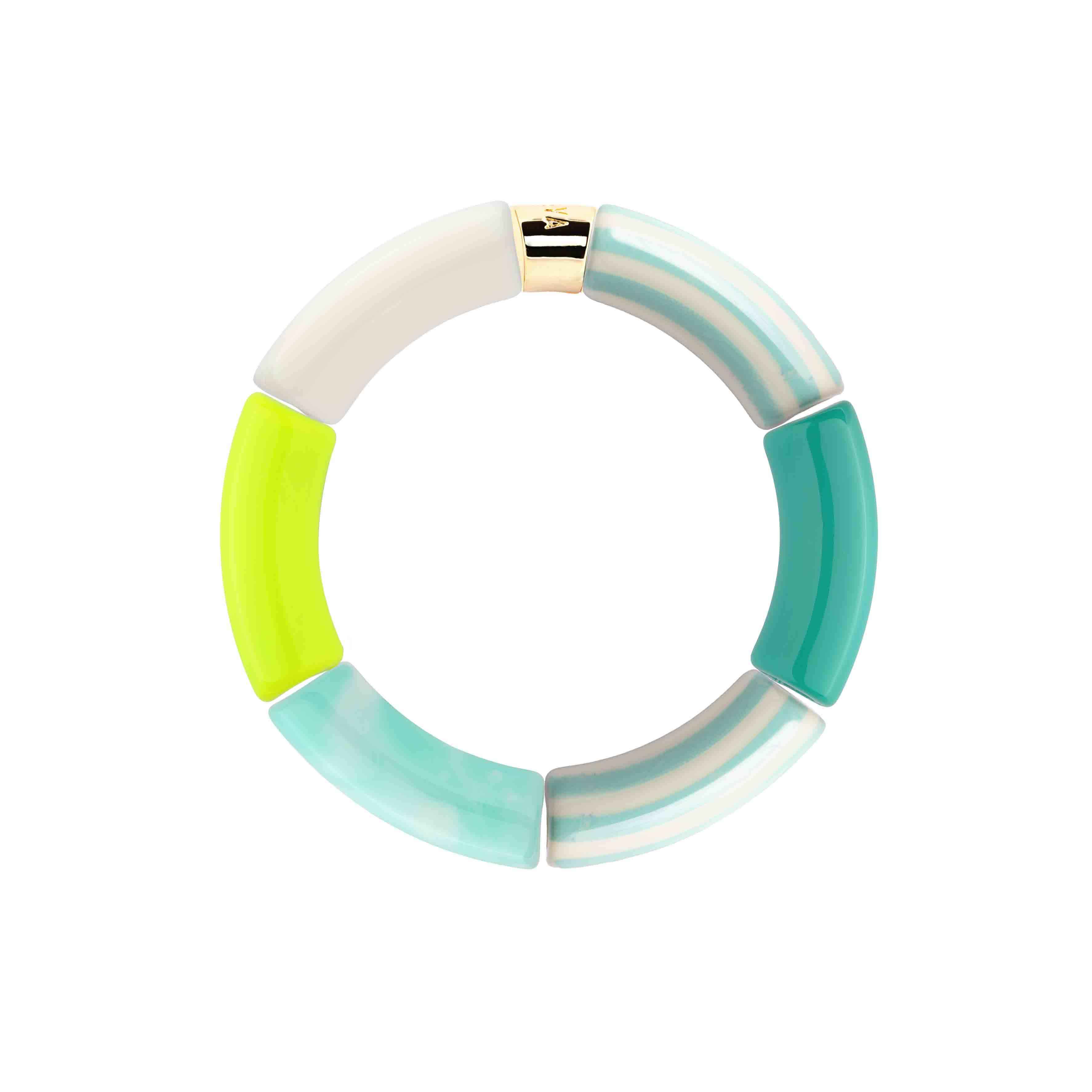 Bracelet perles colorées violet jaune bleu orange femme | Pipoca Surf Parabaya Parabaya