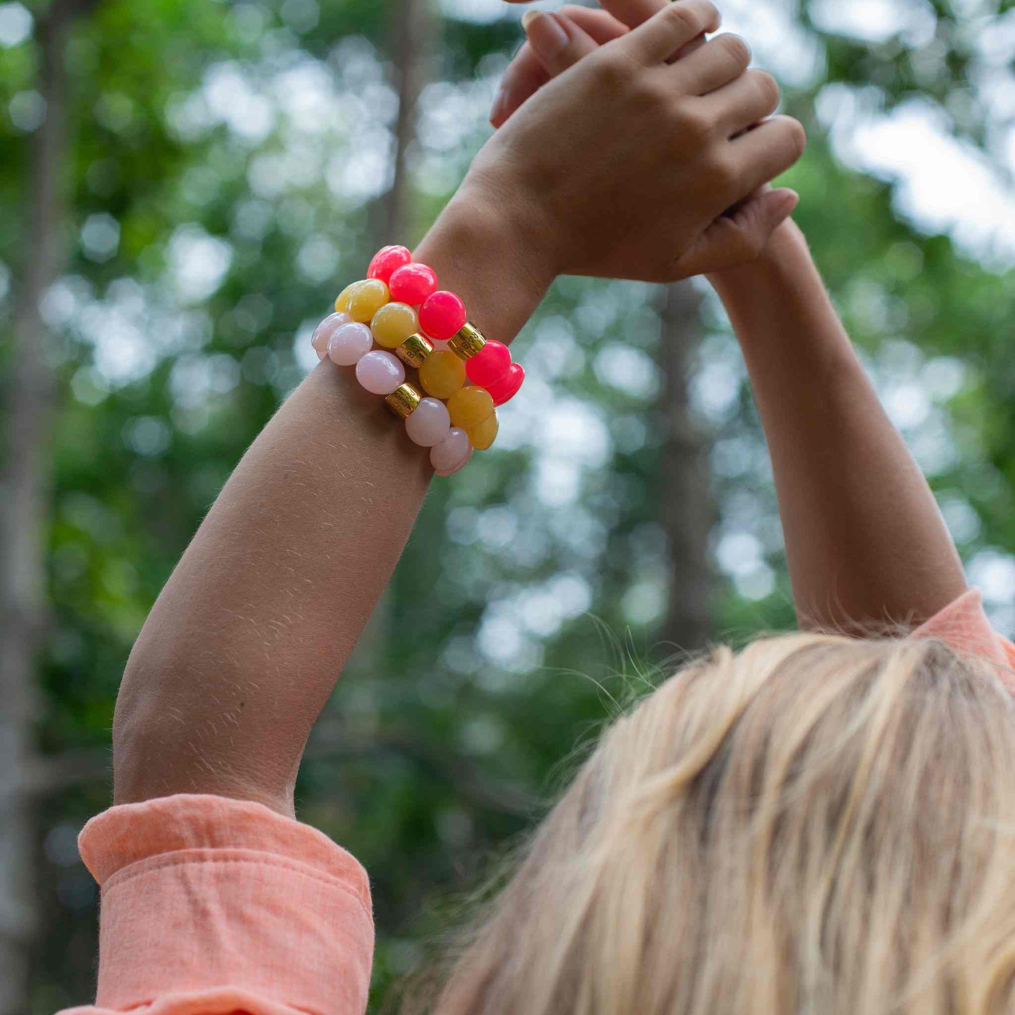 Bracelet perles rondes colorées femme pailleté | Olala Bombom Parabaya Parabaya